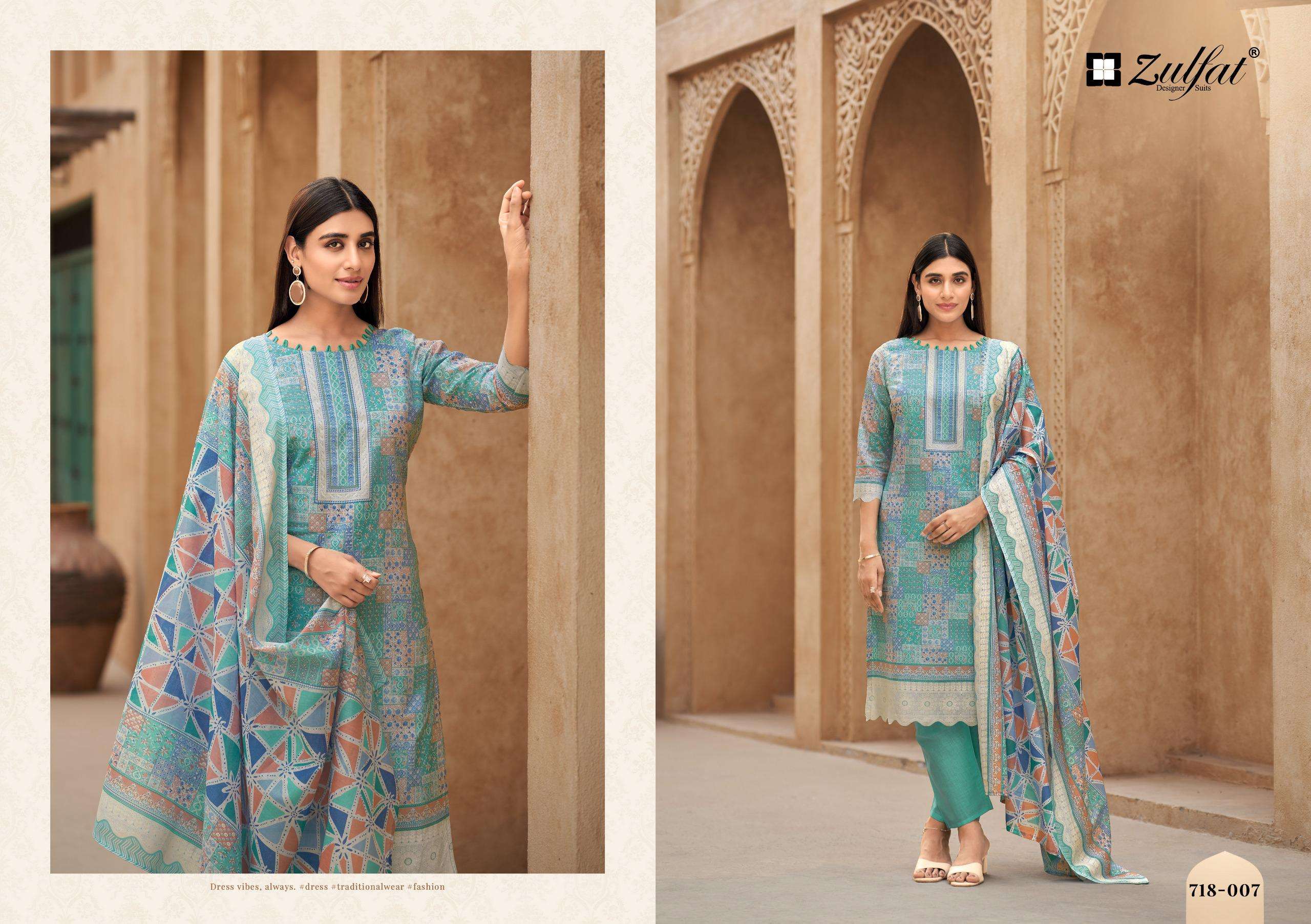 ZULFAT DESIGNER SUITS TANAIRA COTTON PRINT LADIES SALWAR SUIT