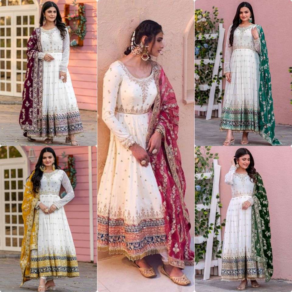  AD 176 GEORGETTE HEAVY EMBROIDERED DESIGNER PARTY WEAR GOWN SUIT