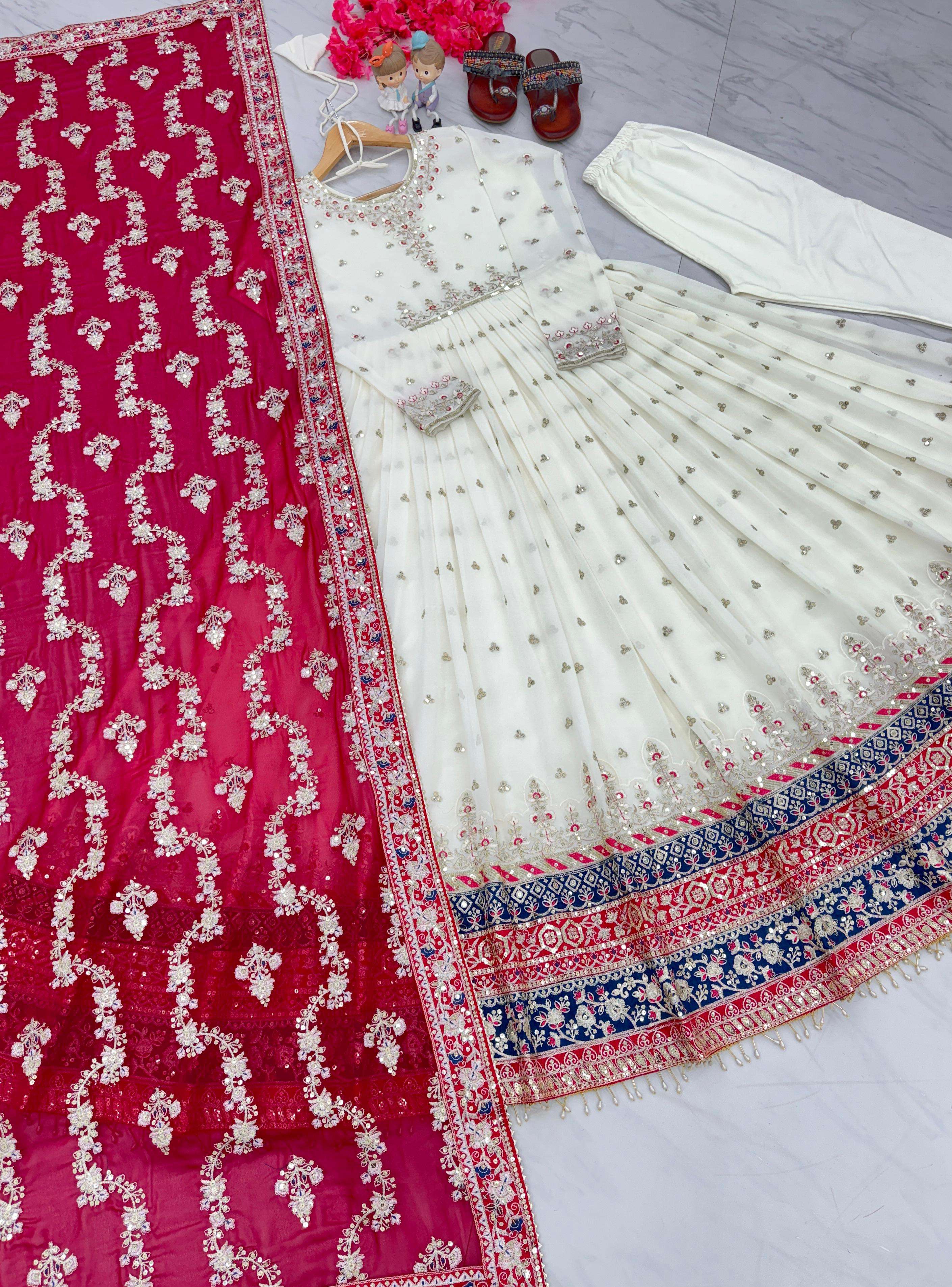  AD 176 GEORGETTE HEAVY EMBROIDERED DESIGNER PARTY WEAR GOWN SUIT