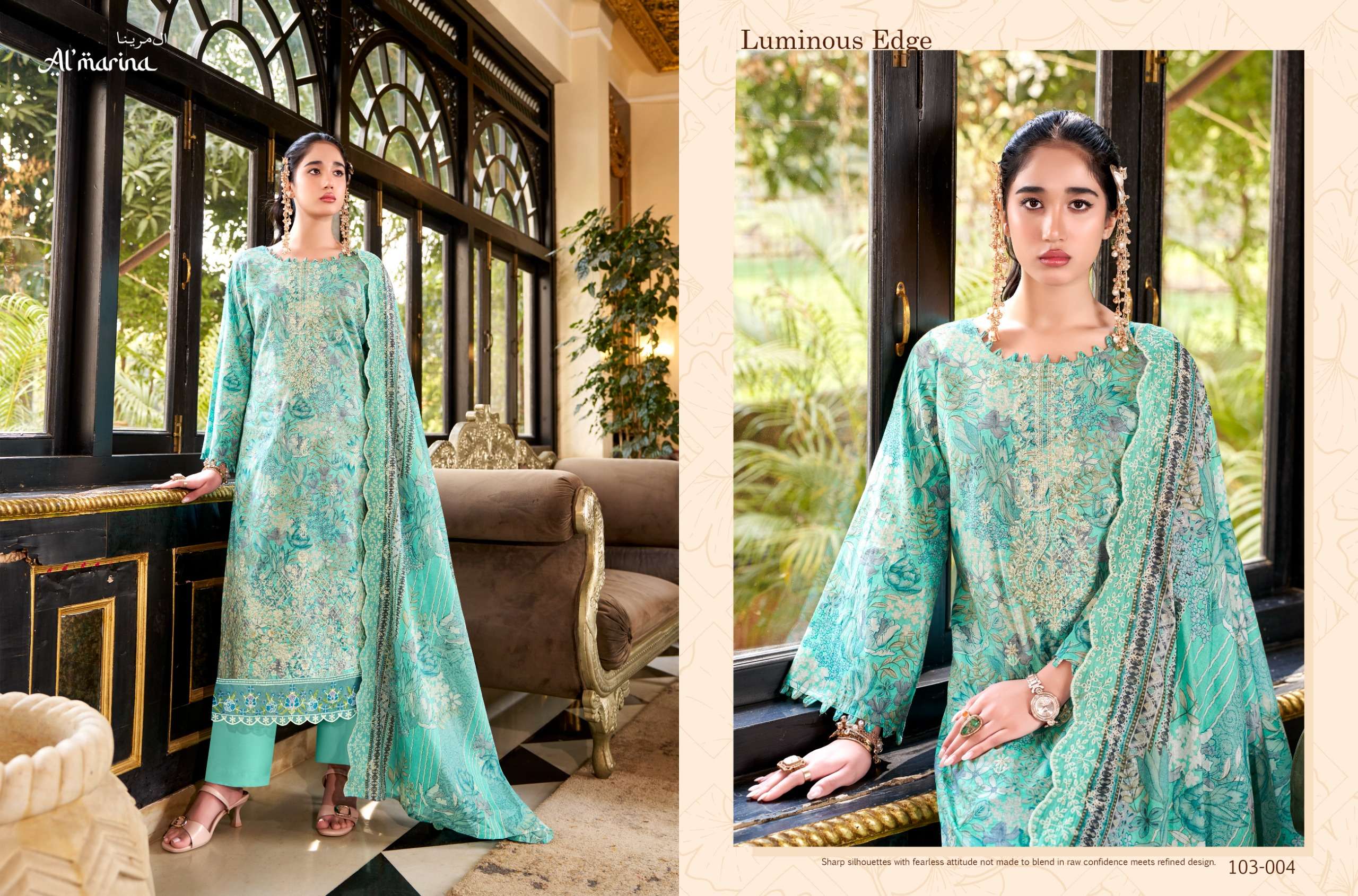 AL MARINA CHIKANKARI VOL 2 COTTON DIGITAL PRINT WITH EMBROIDERY WORK SUIT