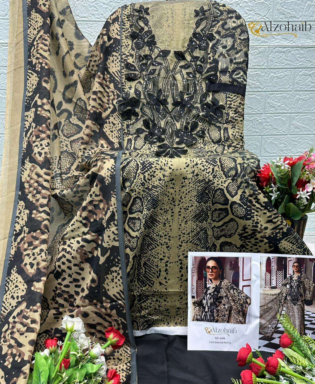 AL ZOHAIB COTTON / CHIFFON DUPATTA COLLECTION COTTON PATCH EMBROIDERY WORK SALWAR KAMEEZ 