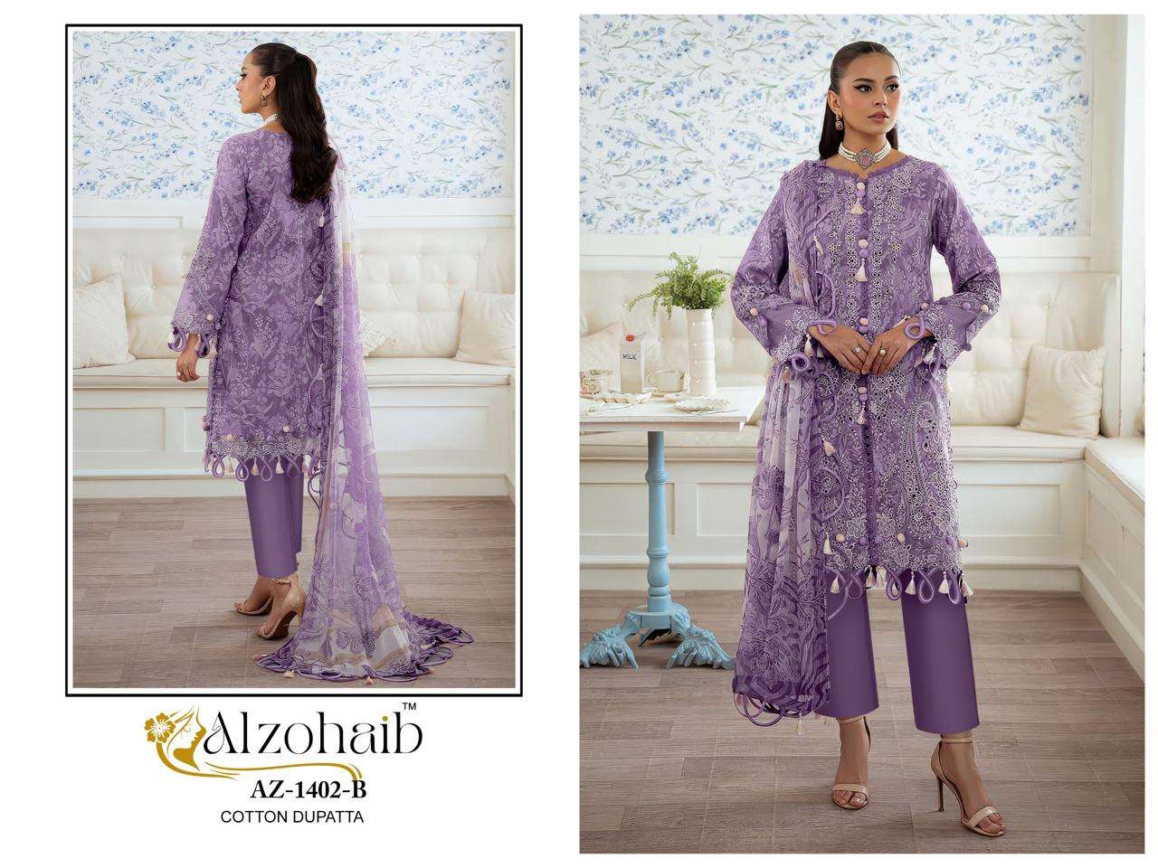 AL ZOHAIB RIWAYAT VOL 1 COTTON PATCH EMBROIDERY WORK SUIT