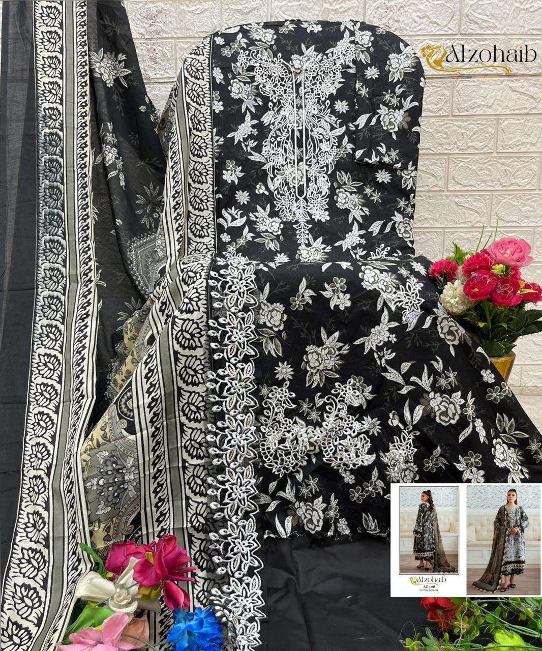 AL ZOHAIB RIWAYAT VOL 2 COTTON PATCH EMBROIDERY WORK SALWAR KAMEEZ 