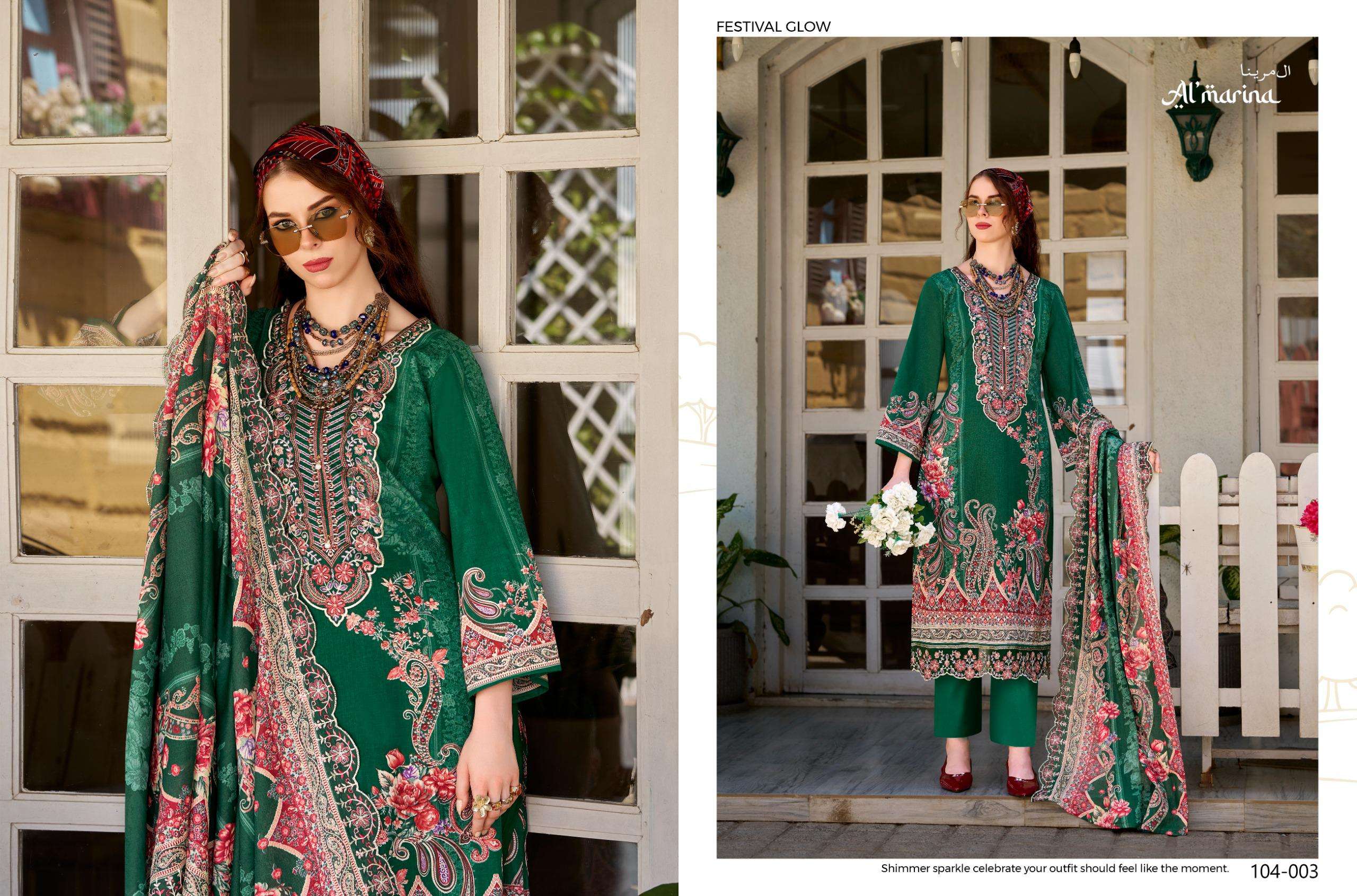 ALMARINA INAYAT VOL 2 COTTON DIGITAL PRINT WITH FANCY EMBROIDERY WORK SUIT