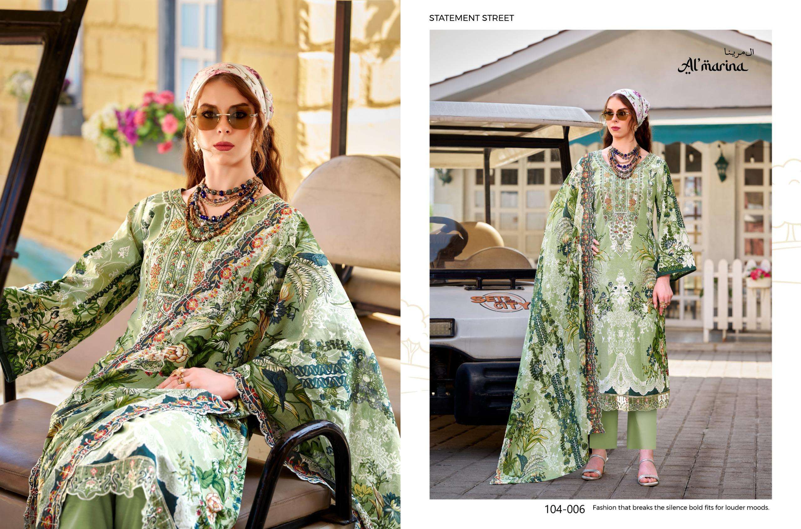ALMARINA INAYAT VOL 2 COTTON DIGITAL PRINT WITH FANCY EMBROIDERY WORK SUIT