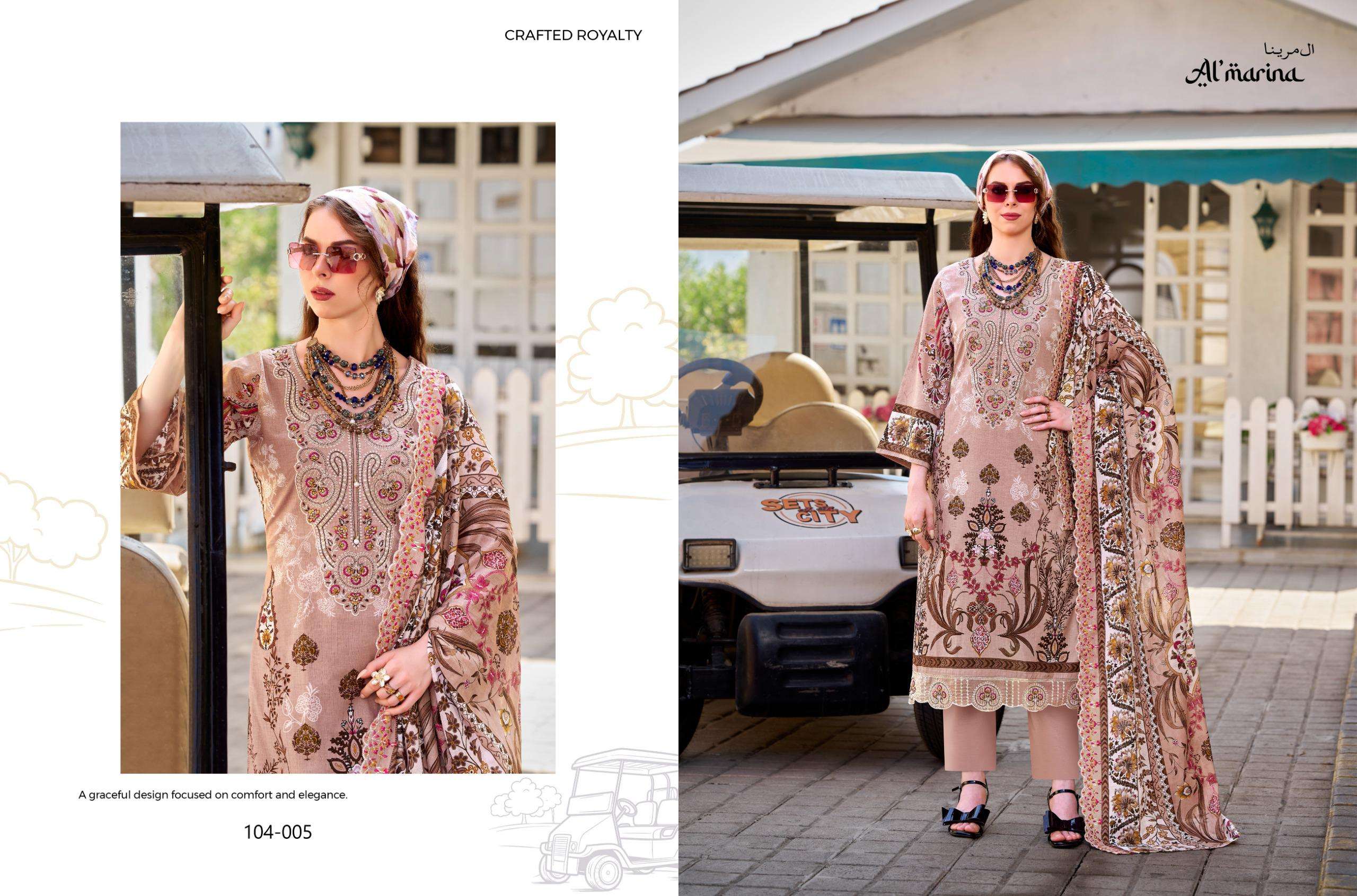 ALMARINA INAYAT VOL 2 COTTON DIGITAL PRINT WITH FANCY EMBROIDERY WORK SUIT