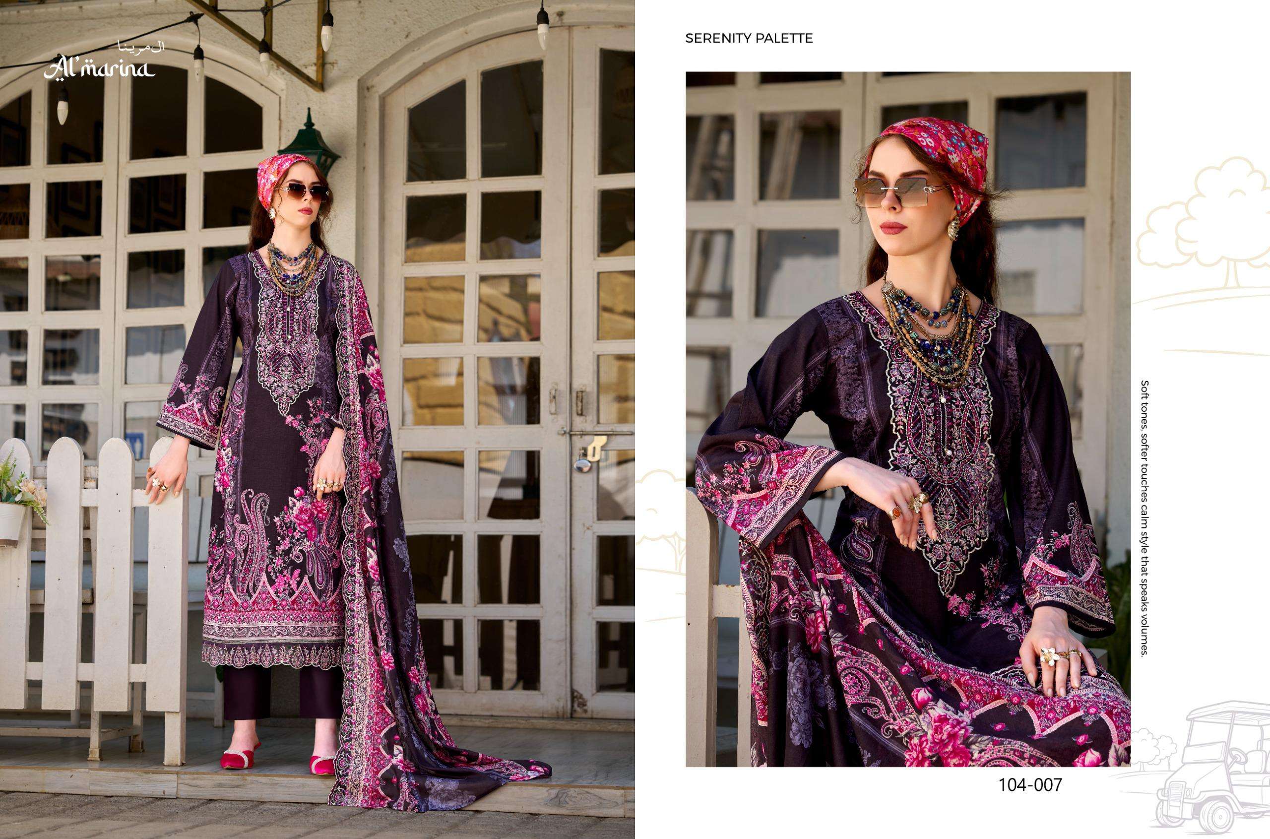 ALMARINA INAYAT VOL 2 COTTON DIGITAL PRINT WITH FANCY EMBROIDERY WORK SUIT