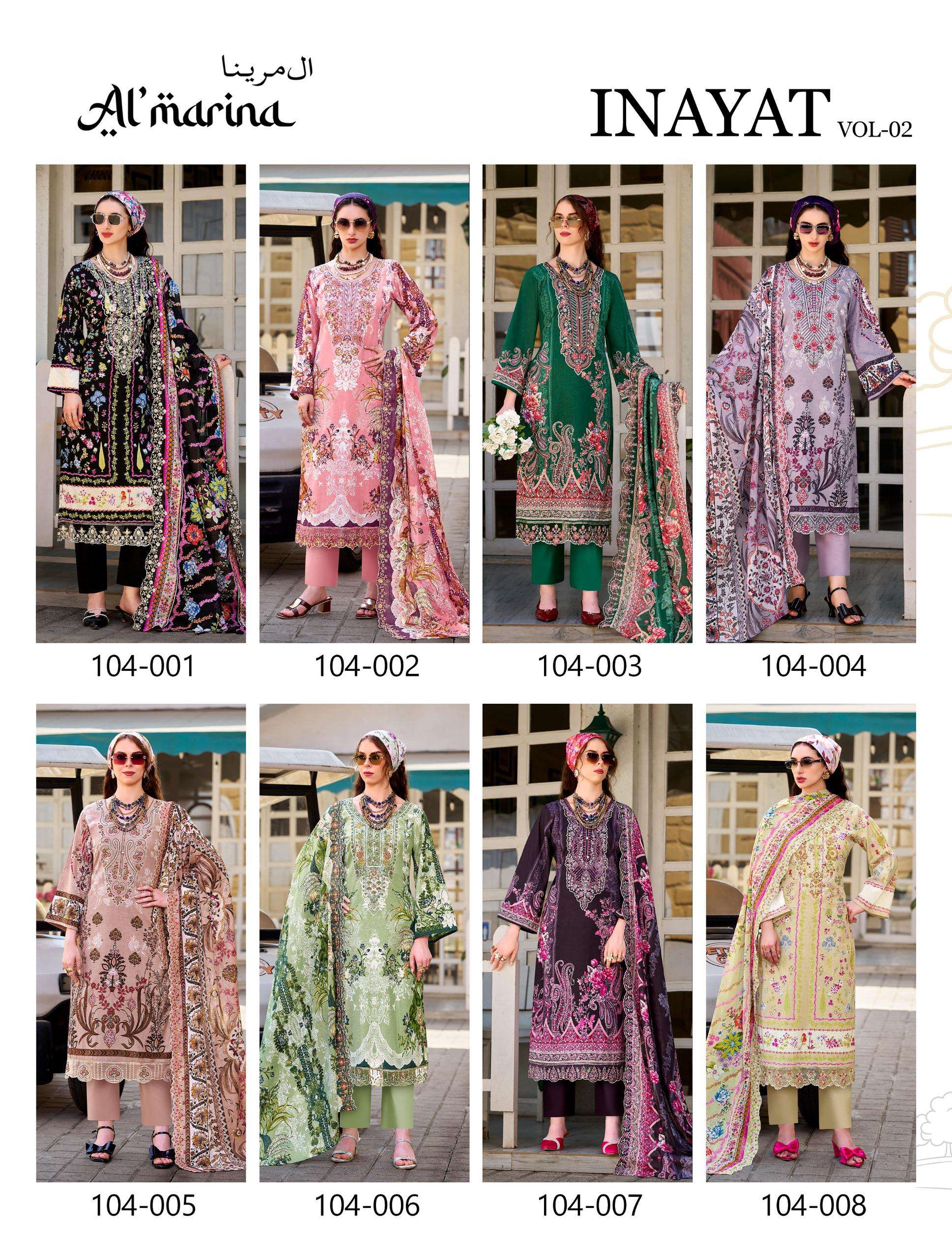 ALMARINA INAYAT VOL 2 COTTON DIGITAL PRINT WITH FANCY EMBROIDERY WORK SUIT