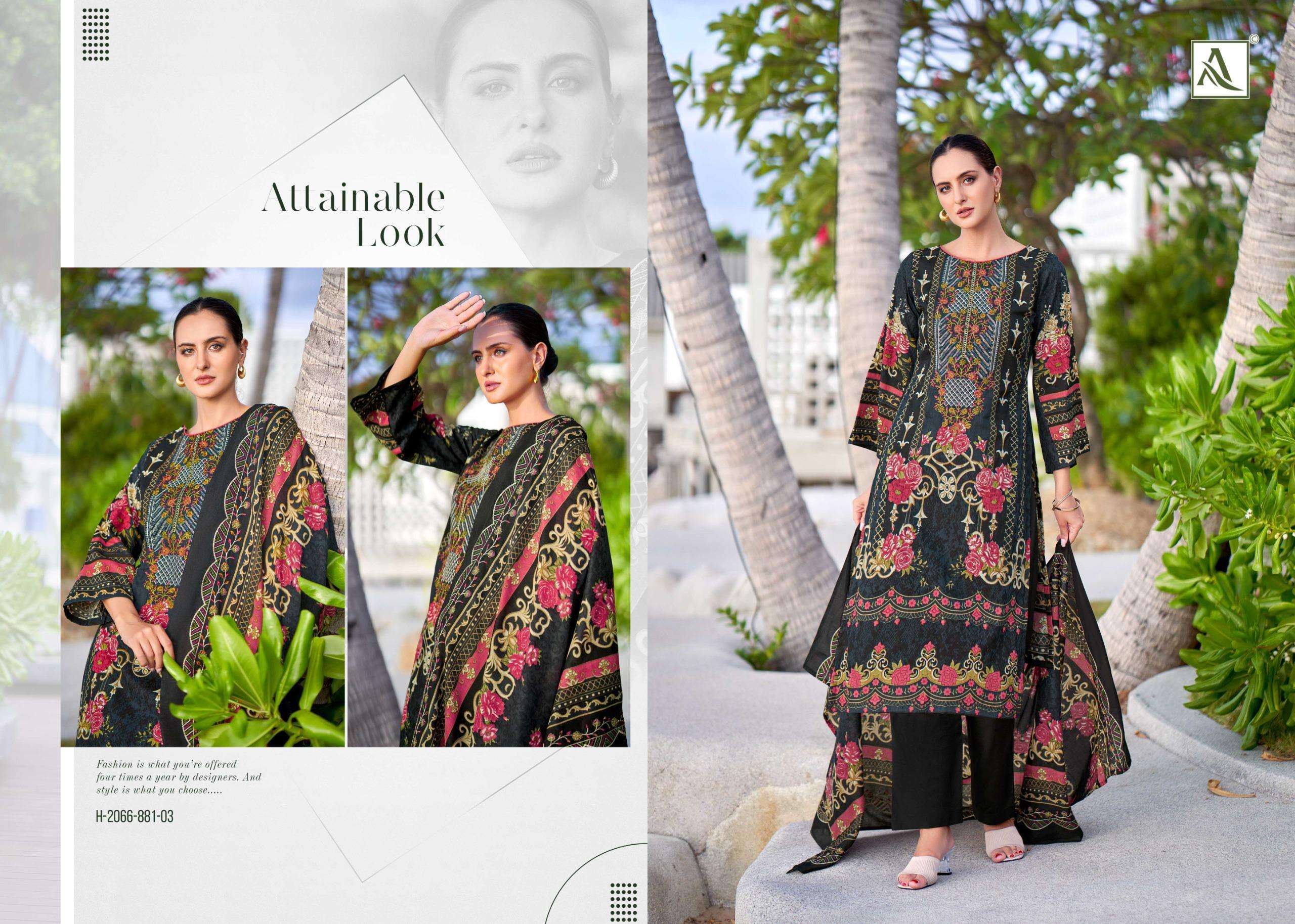 ALOK SUITS ALFAAZ COTTON DIGITAL PAKISTANI STYLE PRINT WITH FANCY WORK SUIT