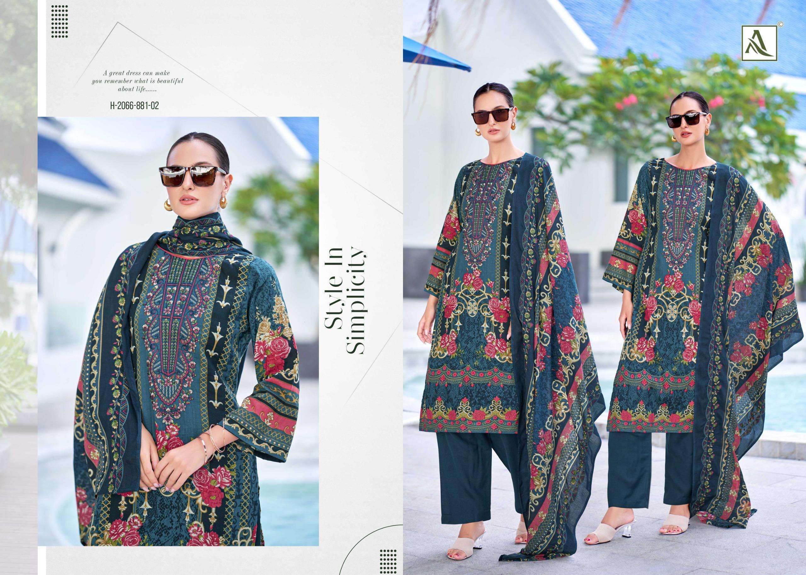 ALOK SUITS ALFAAZ COTTON DIGITAL PAKISTANI STYLE PRINT WITH FANCY WORK SUIT