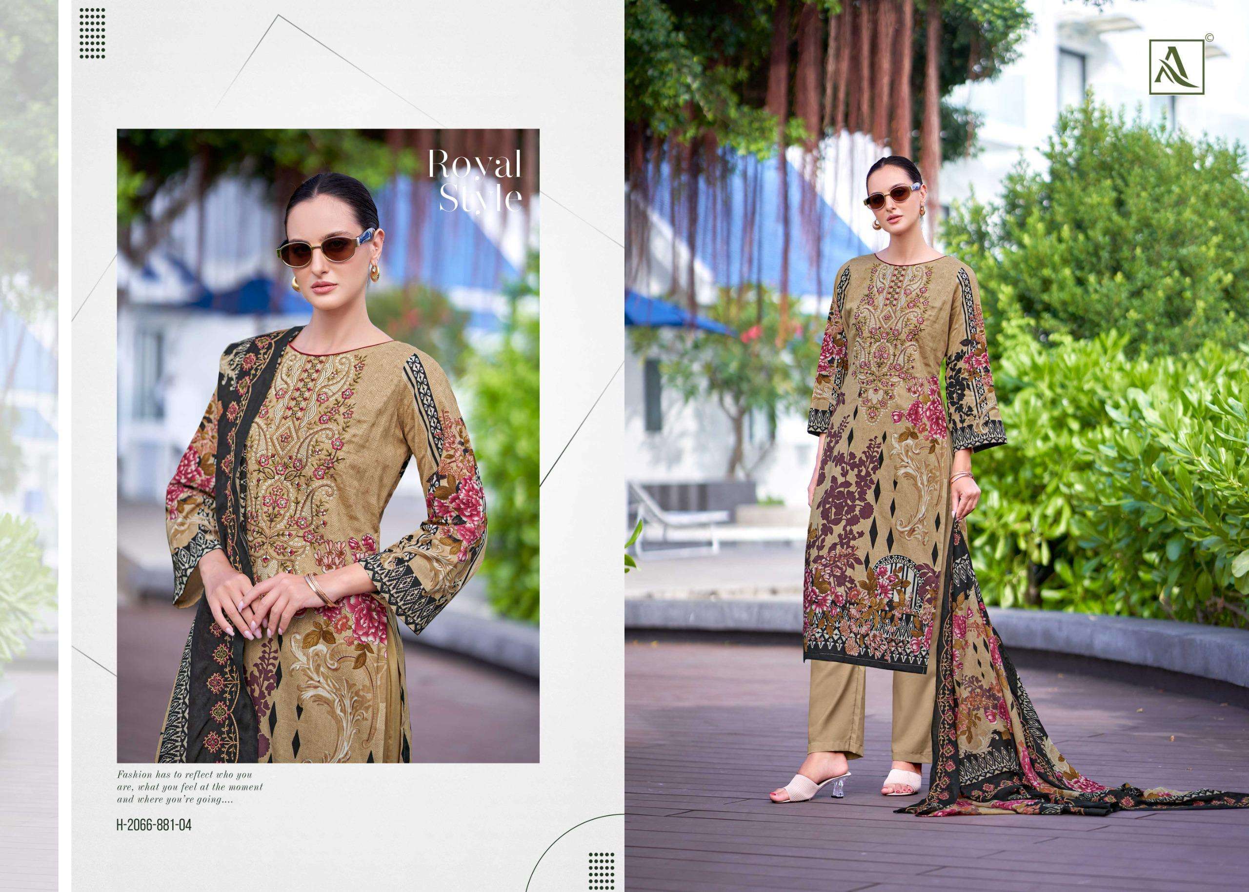 ALOK SUITS ALFAAZ COTTON DIGITAL PAKISTANI STYLE PRINT WITH FANCY WORK SUIT