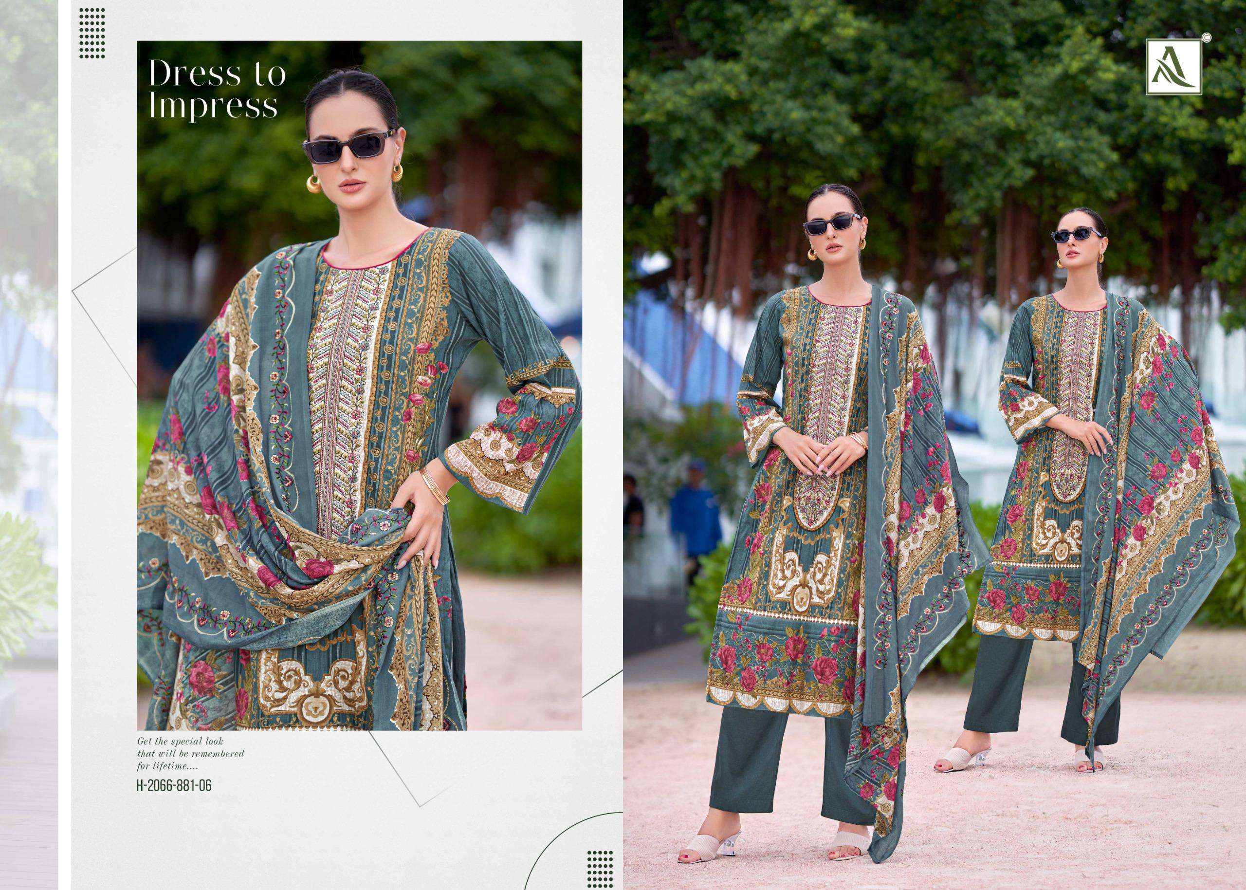 ALOK SUITS ALFAAZ COTTON DIGITAL PAKISTANI STYLE PRINT WITH FANCY WORK SUIT