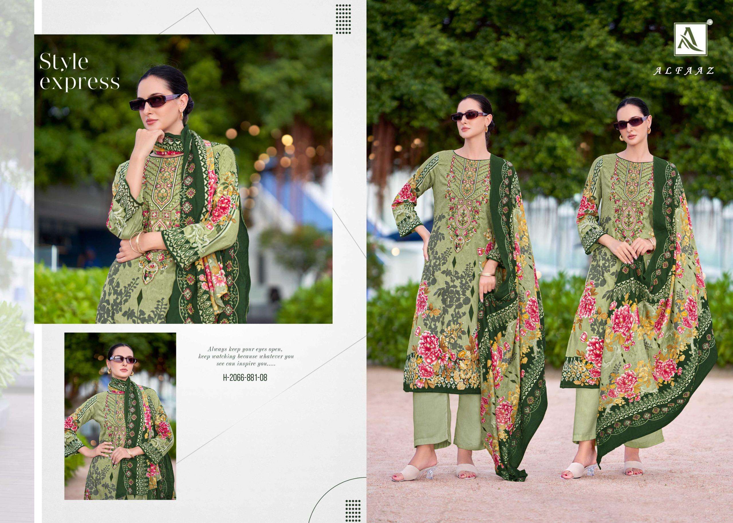 ALOK SUITS ALFAAZ COTTON DIGITAL PAKISTANI STYLE PRINT WITH FANCY WORK SUIT