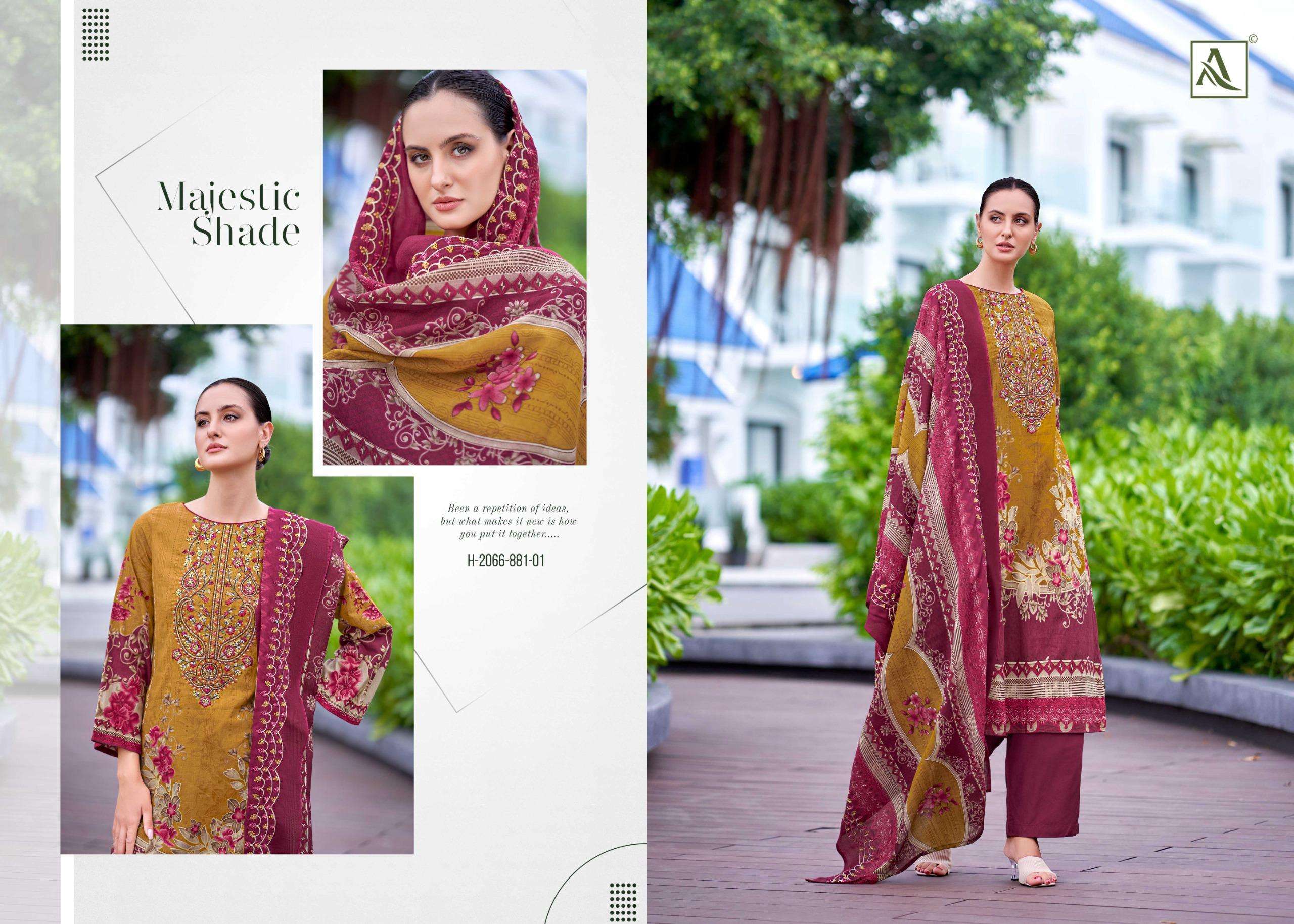 ALOK SUITS ALFAAZ COTTON DIGITAL PAKISTANI STYLE PRINT WITH FANCY WORK SUIT