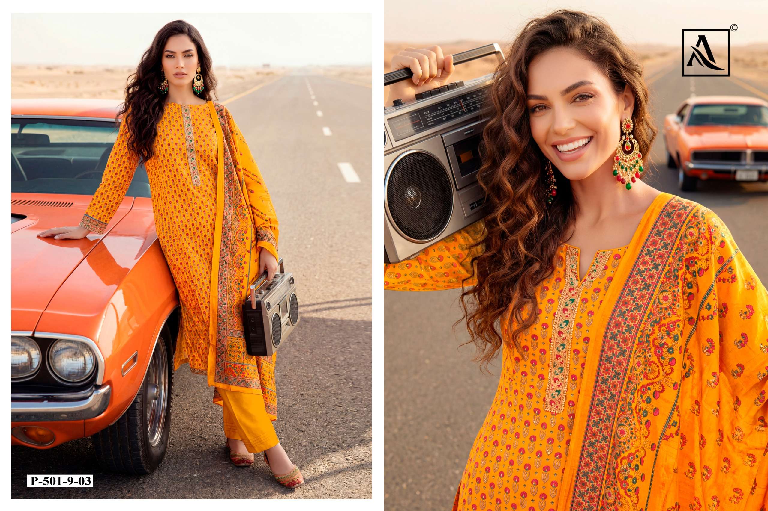 ALOK SUITS IVORY JAM COTTON PRINT WITH FANCY EMBROIDERY WORK SUIT