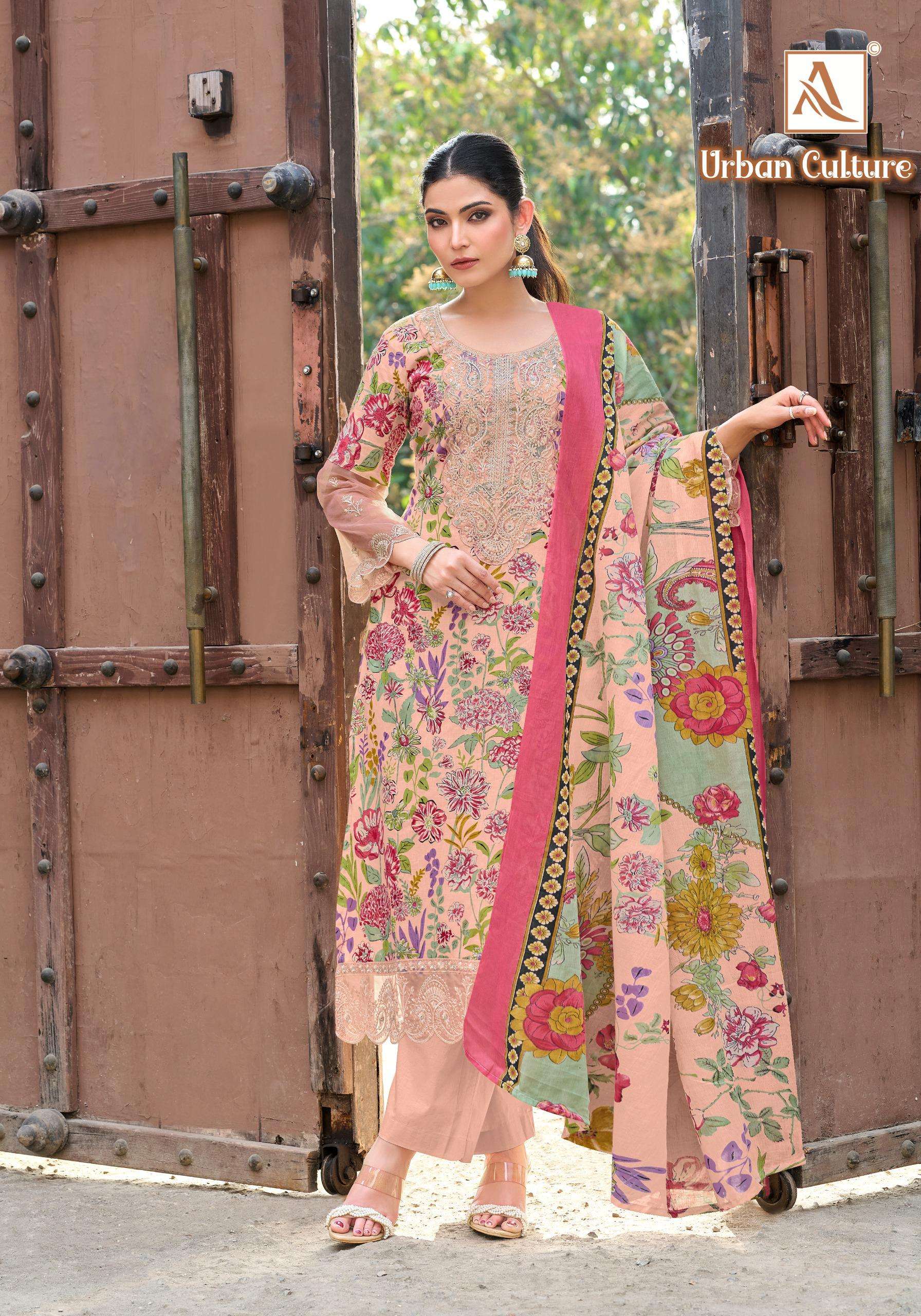 ALOK SUITS URBAN CULTURE COTTON PRINT WITH FANCY EMBROIDERY WORK SUIT