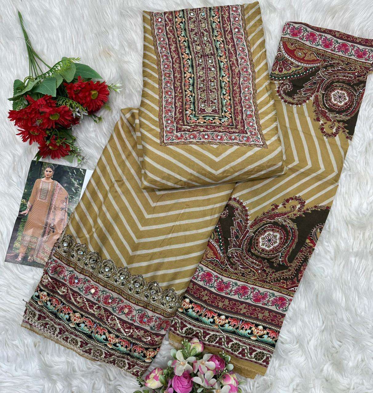 AMRUTVELA AT 159 VISCOSE DIGITAL PRINT WITH AARI WORK DESIGNER SUIT