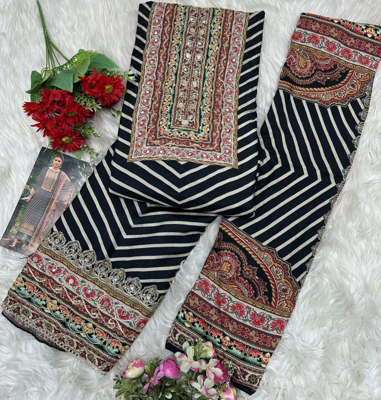 AMRUTVELA AT 159 VISCOSE DIGITAL PRINT WITH AARI WORK DESIGNER SUIT