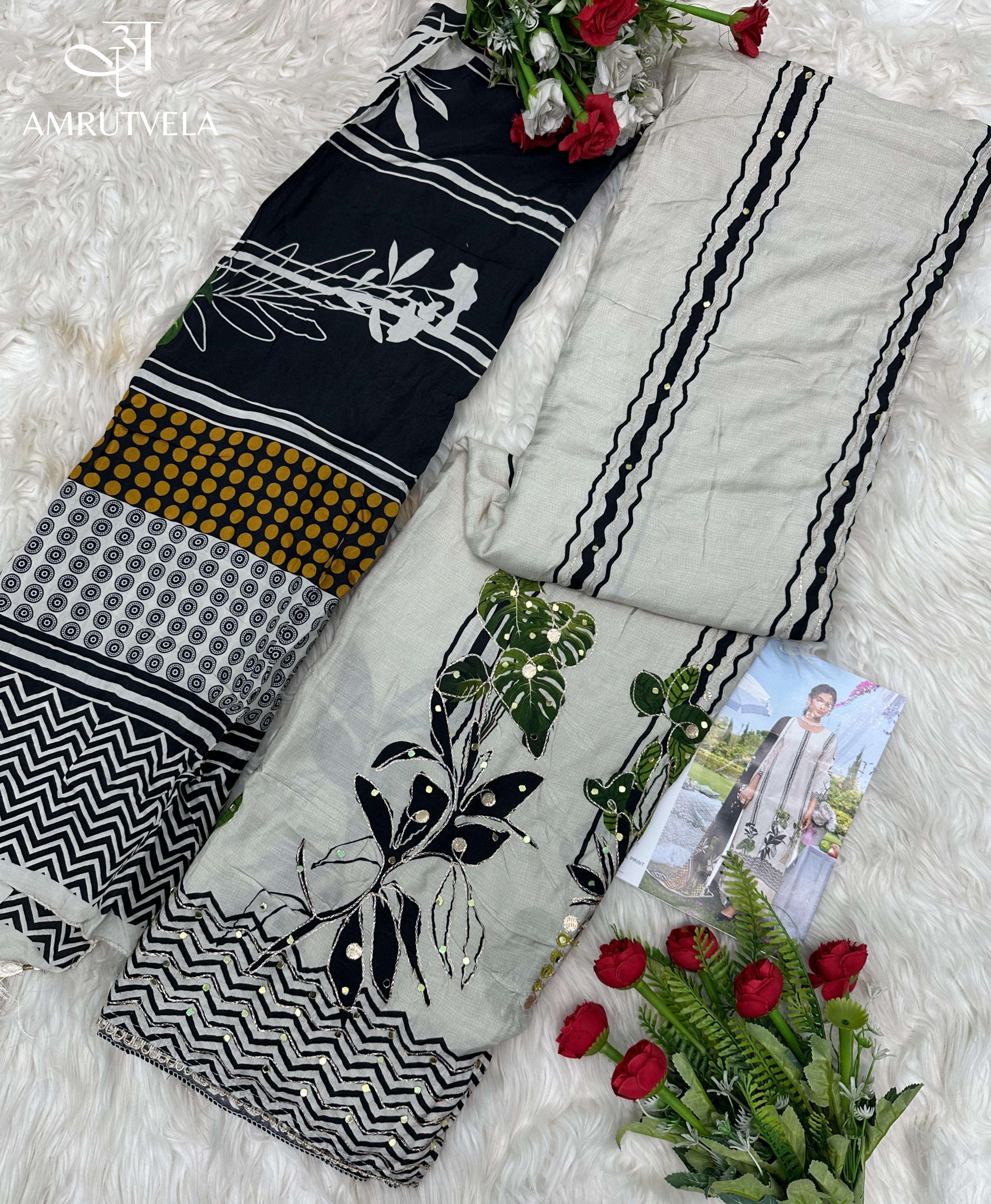 AMRUTVELA AT 174 VISCOSE DIGITAL PRINT WITH AARI WORK DESIGNER SUIT