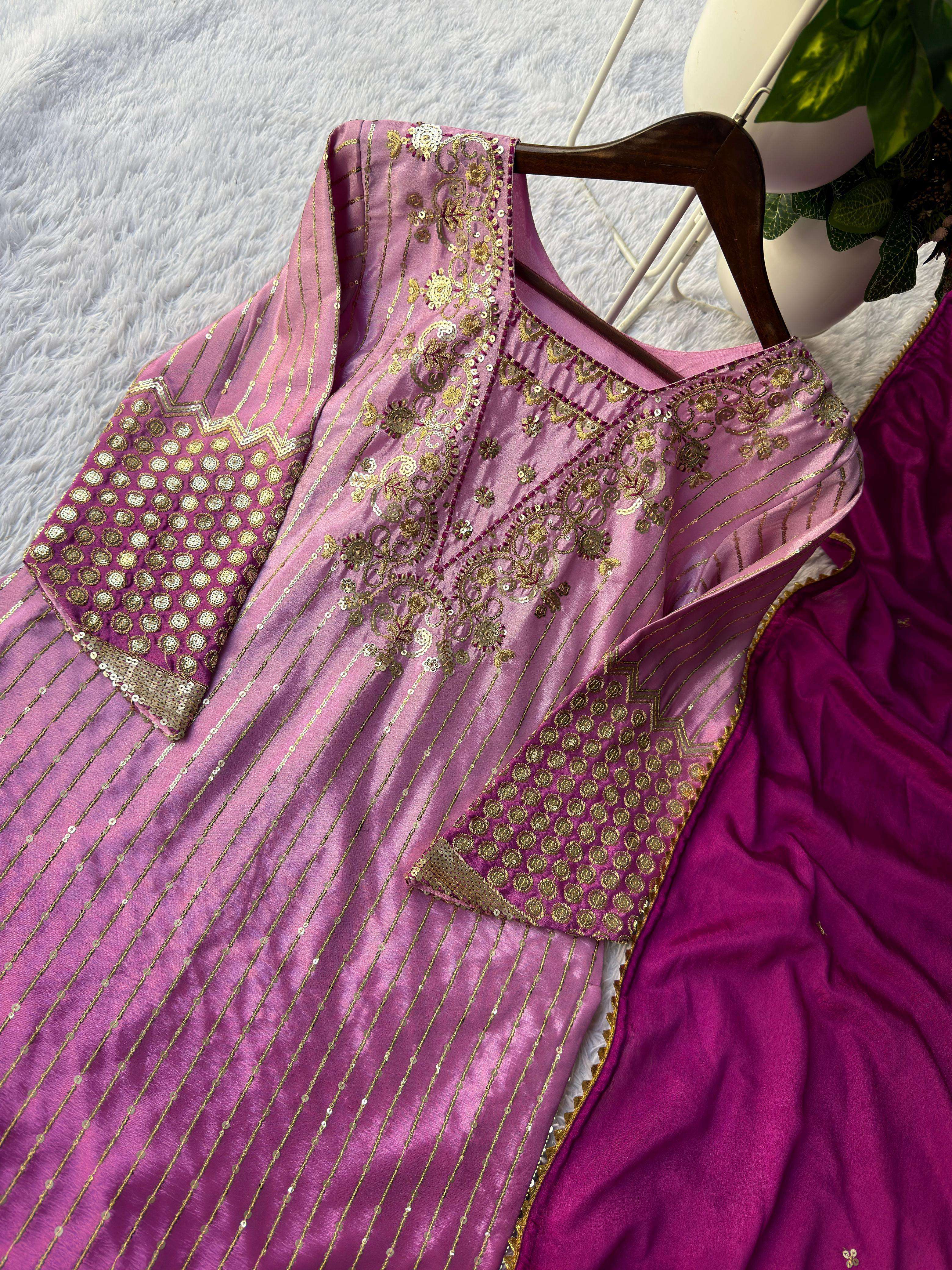BE 445 BEAUTIFUL SHADED FABRIC DESIGNER WORK FESTIVE WEAR LADIES SUIT