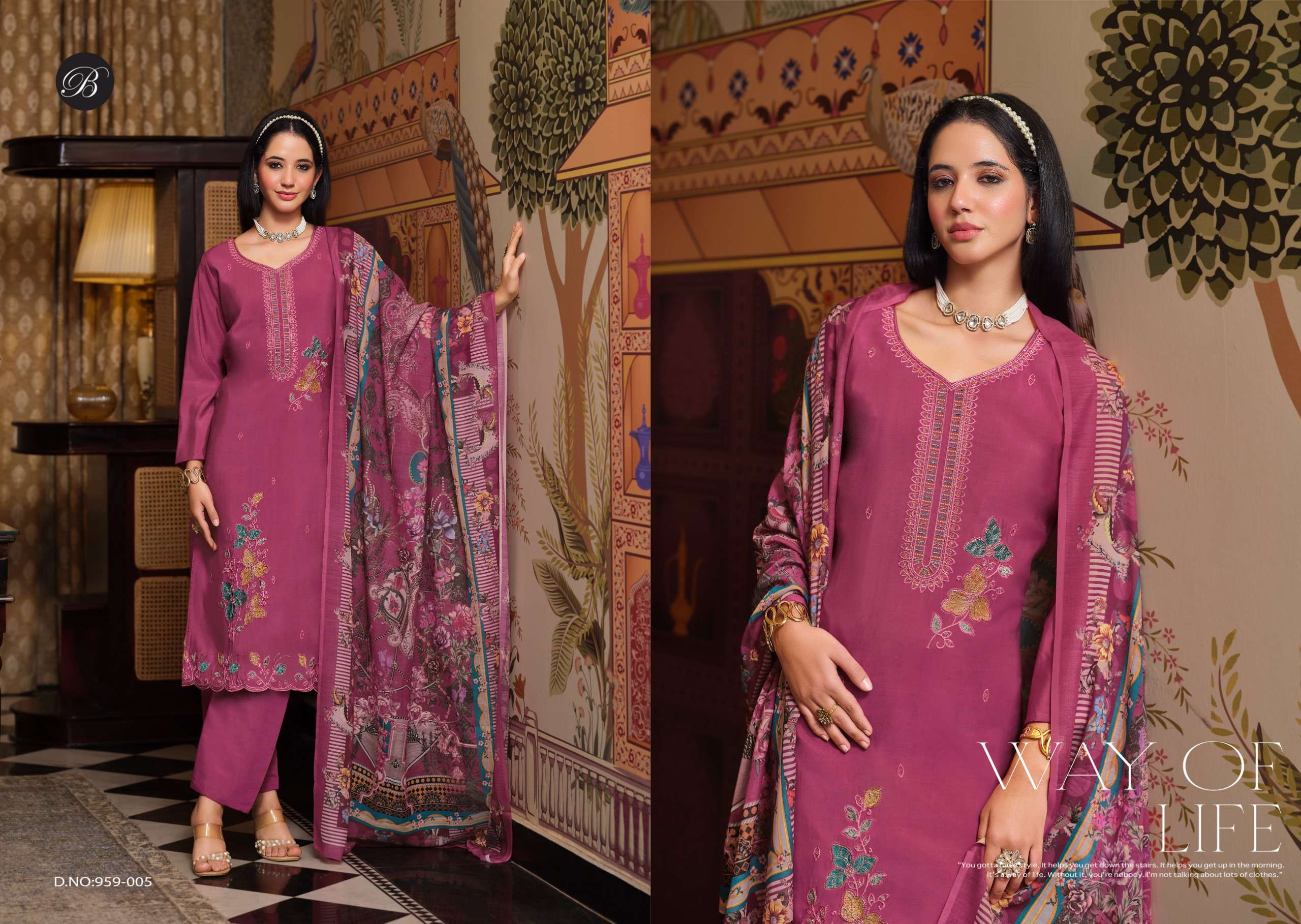 BELLIZA DESIGNER STUDIO GULFAM MUSLIN HEAVY EMBROIDERY DESIGNER WORK SUIT