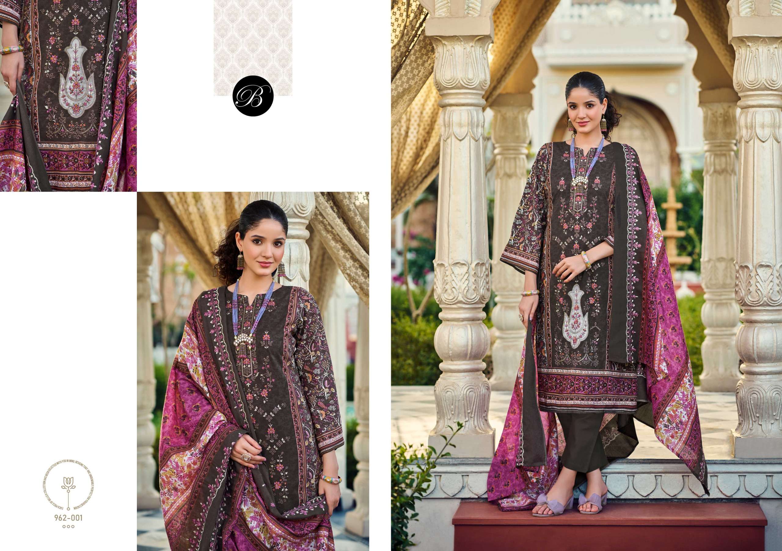BELLIZA DESIGNER STUDIO GUZARISH VOL 24 COTTON DIGITAL PRINT WITH FANCY EMBROIDERY WORK SUIT