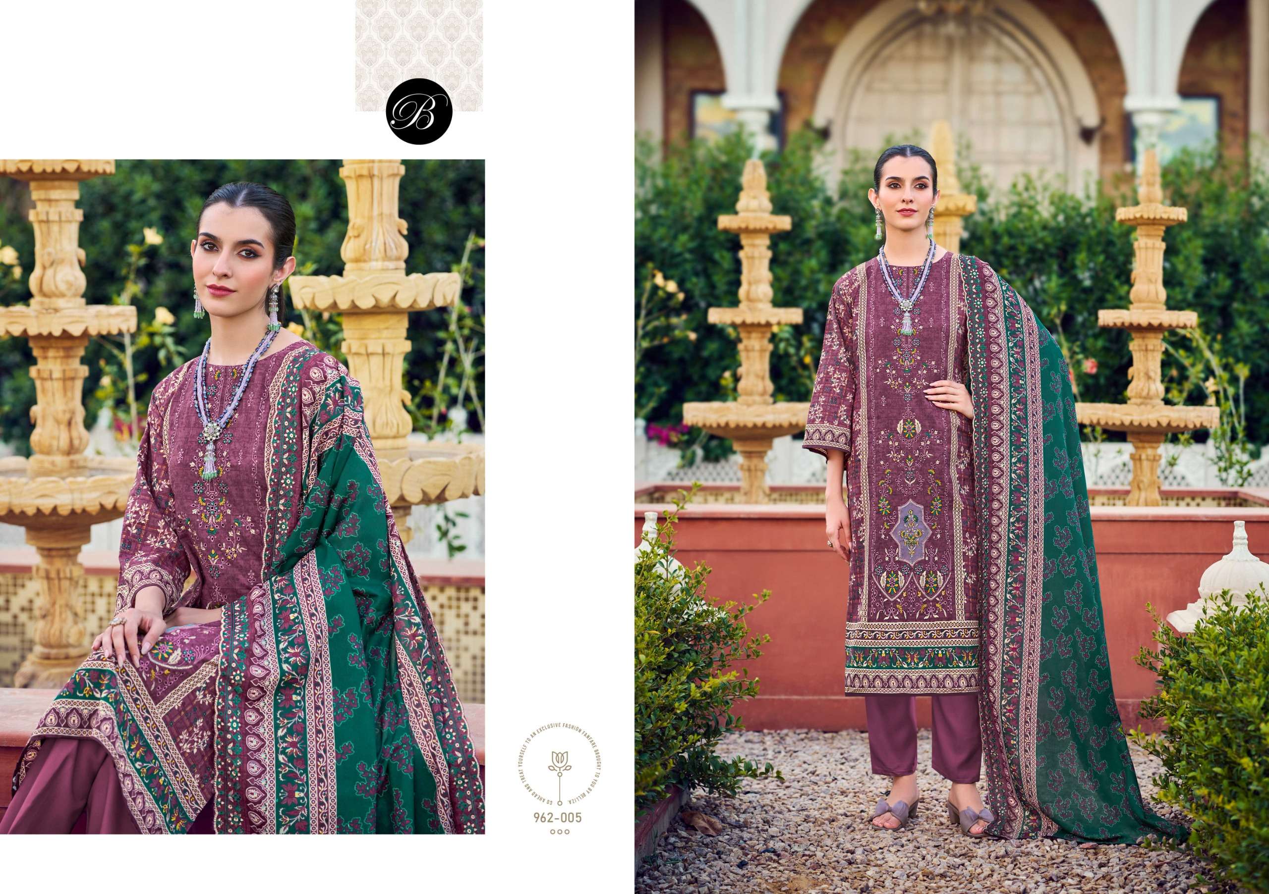 BELLIZA DESIGNER STUDIO GUZARISH VOL 24 COTTON DIGITAL PRINT WITH FANCY EMBROIDERY WORK SUIT