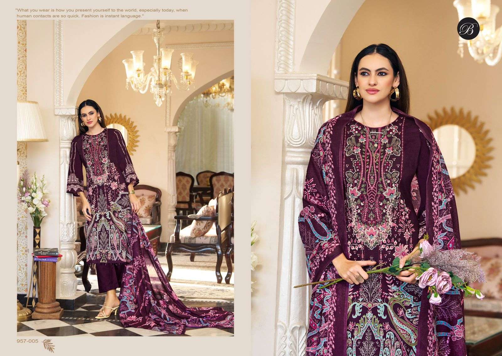 BELLIZA DESIGNER STUDIO NAIRA VOL 134 COTTON DIGITAL PRINTS WITH FANCY EMBROIDERY WORK SUIT