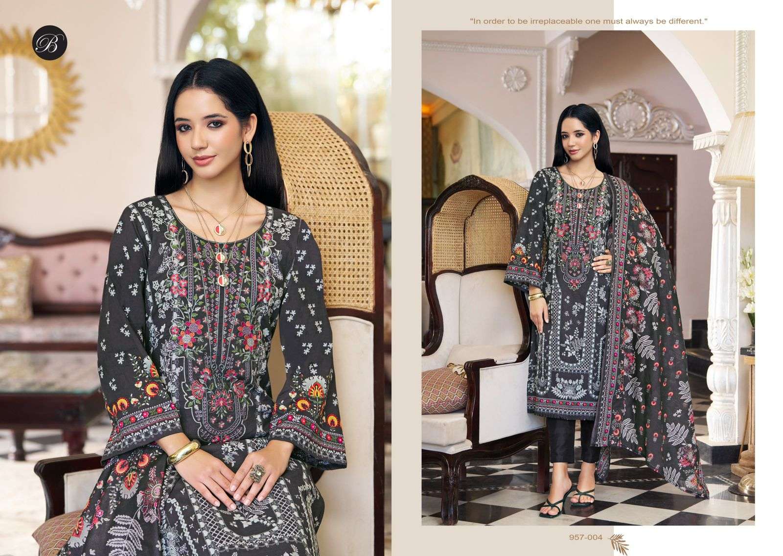 BELLIZA DESIGNER STUDIO NAIRA VOL 134 COTTON DIGITAL PRINTS WITH FANCY EMBROIDERY WORK SUIT