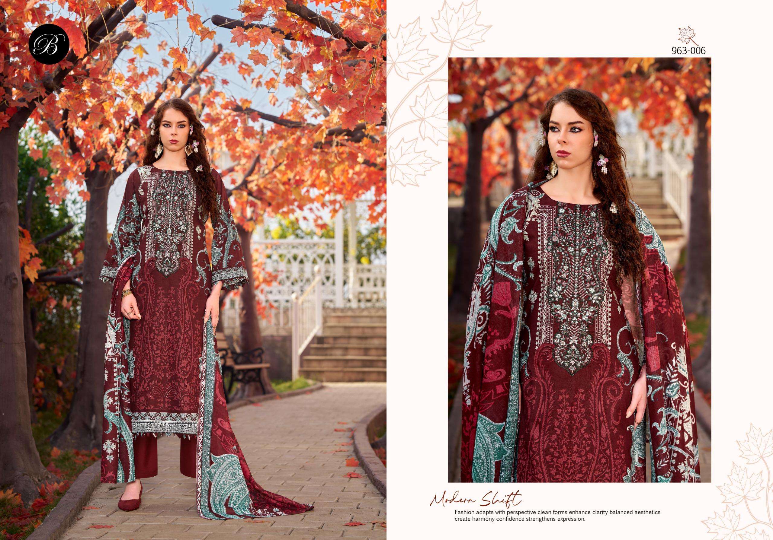 BELLIZA DESIGNER STUDIO NAIRA VOL 135 COTTON DIGITAL PRINT WITH FANCY EMBROIDERY WORK SUITS