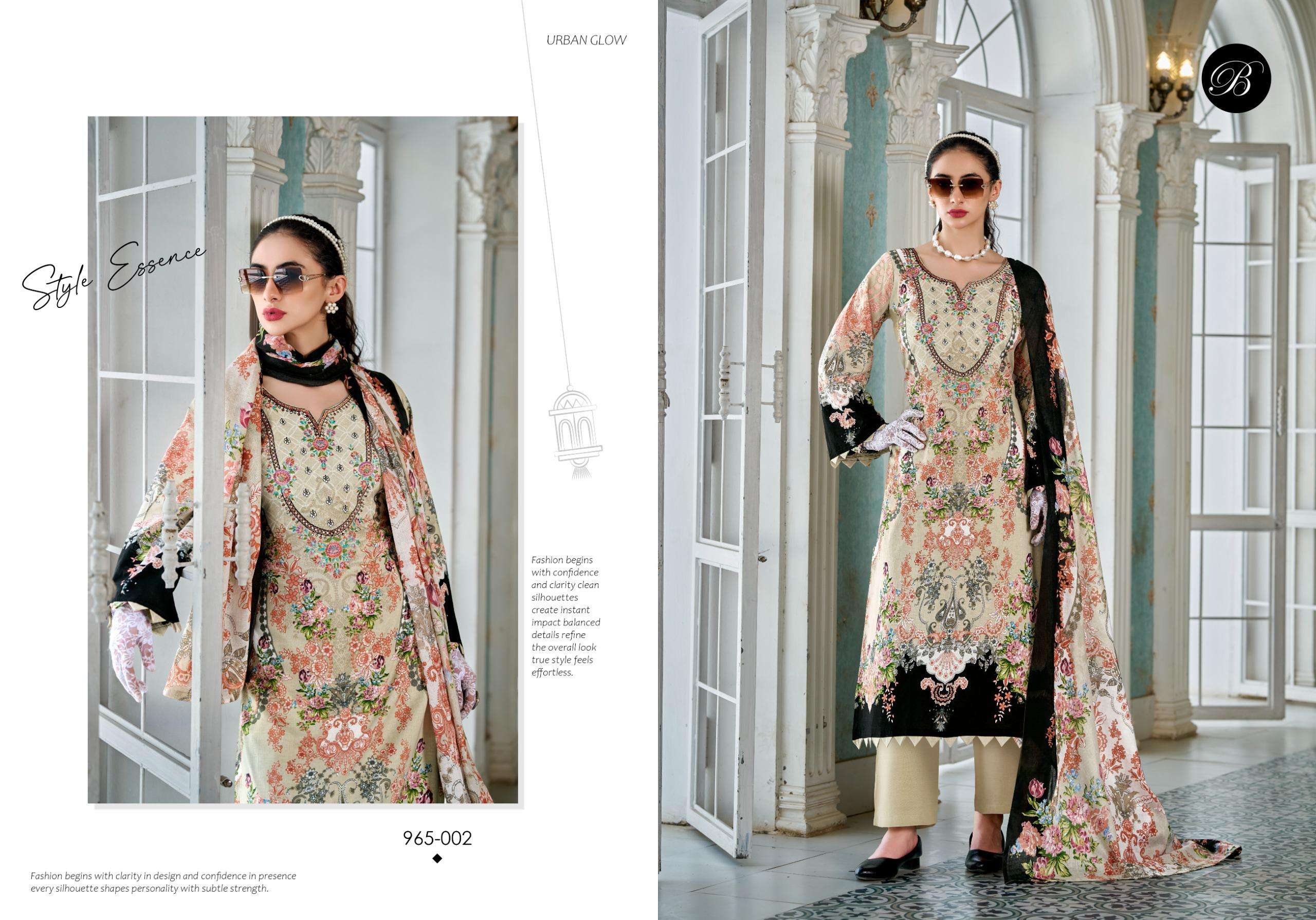 BELLIZA DESIGNER STUDIO NAIRA VOL 136 COTTON DIGITAL PRINT WITH FANCY EMBROIDERY WORK SUITS