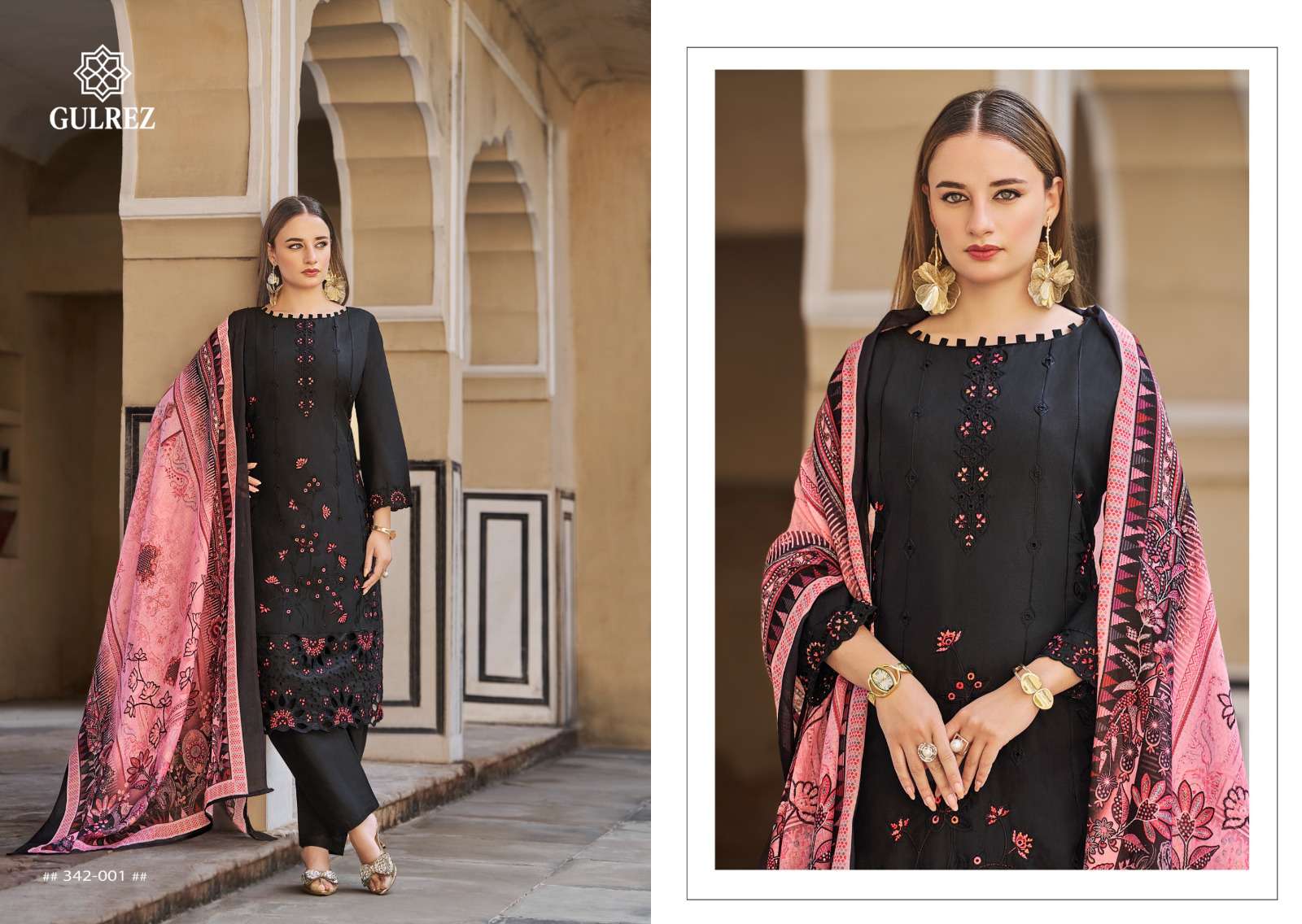 BELLIZA DESIGNER STUDIO OMBRE NOORIA LAWN COTTON DESIGNER WORK READY MADE LADIES SUIT