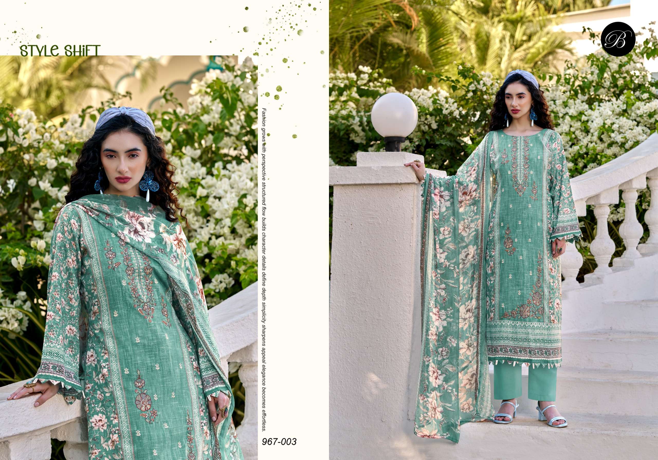 BELLIZA DESIGNER STUDIO REHANA VOL 2 COTTON DIGITAL PRINTS WITH FANCY WORK SUIT