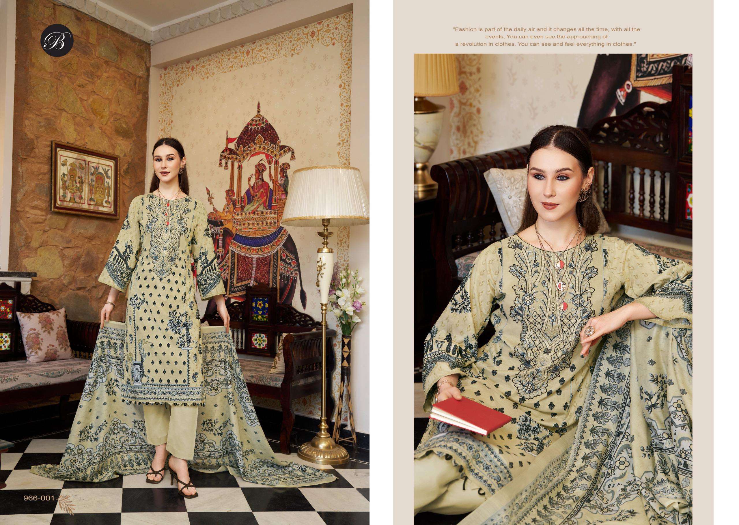 BELLIZA DESIGNER STUDIO RIWAYAT VOL 16 VISCOSE DIGITAL PRINT WITH FANCY WORK SUIT