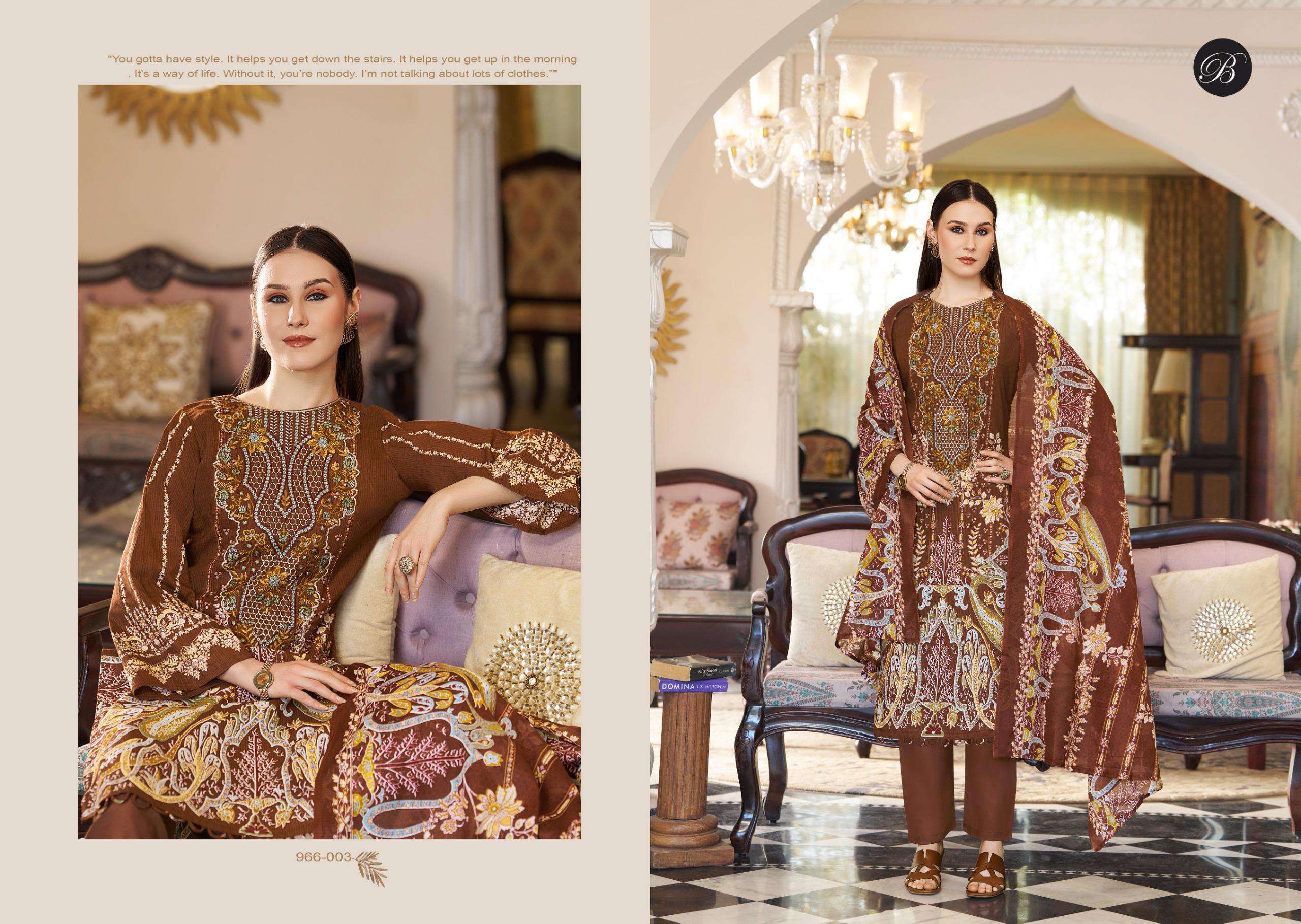 BELLIZA DESIGNER STUDIO RIWAYAT VOL 16 VISCOSE DIGITAL PRINT WITH FANCY WORK SUIT