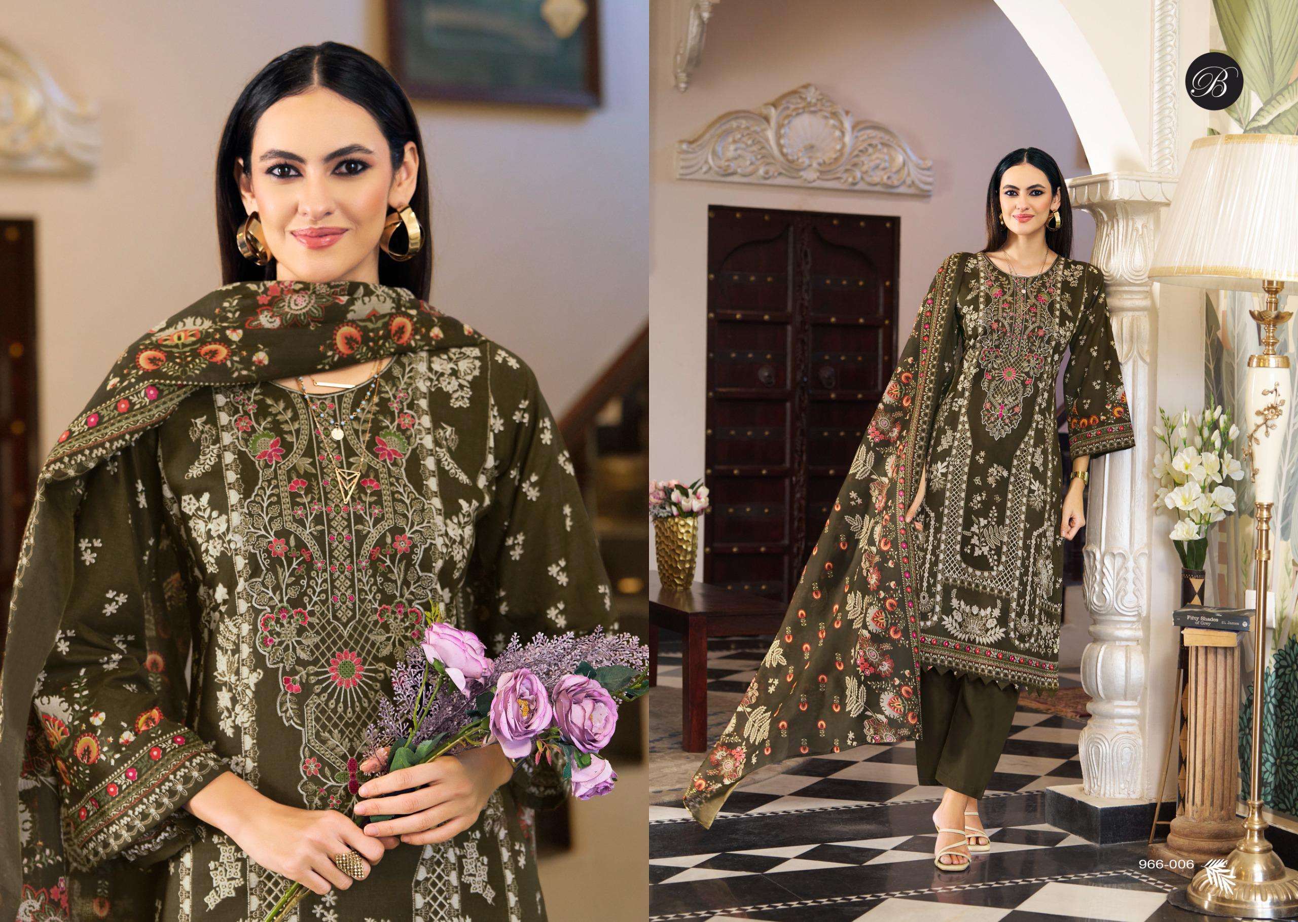 BELLIZA DESIGNER STUDIO RIWAYAT VOL 16 VISCOSE DIGITAL PRINT WITH FANCY WORK SUIT