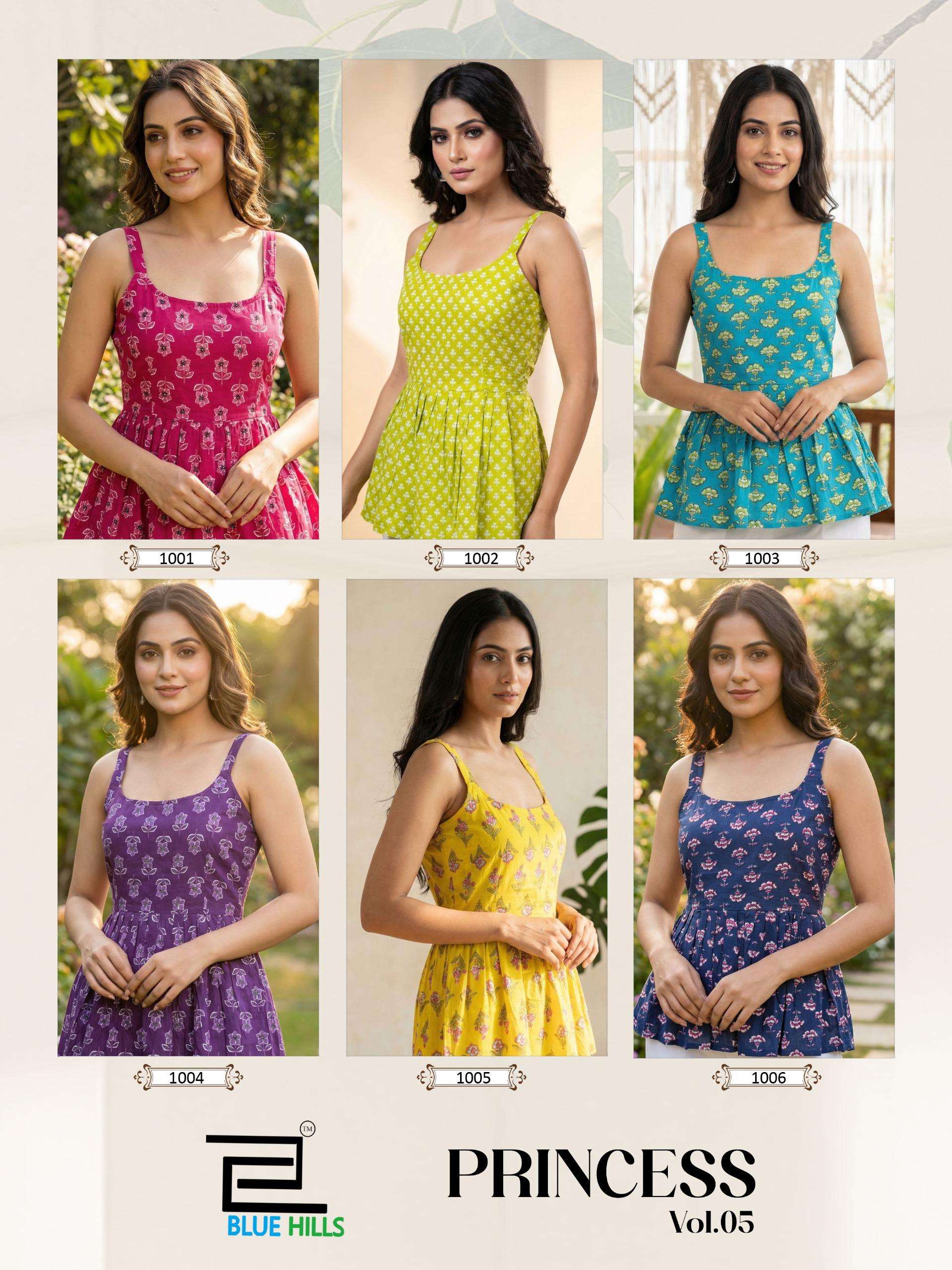 BLUE HILLS PRINCESS VOL 5 COTTON PRINTED FANCY SUMMER WEAR LADIES TOPS