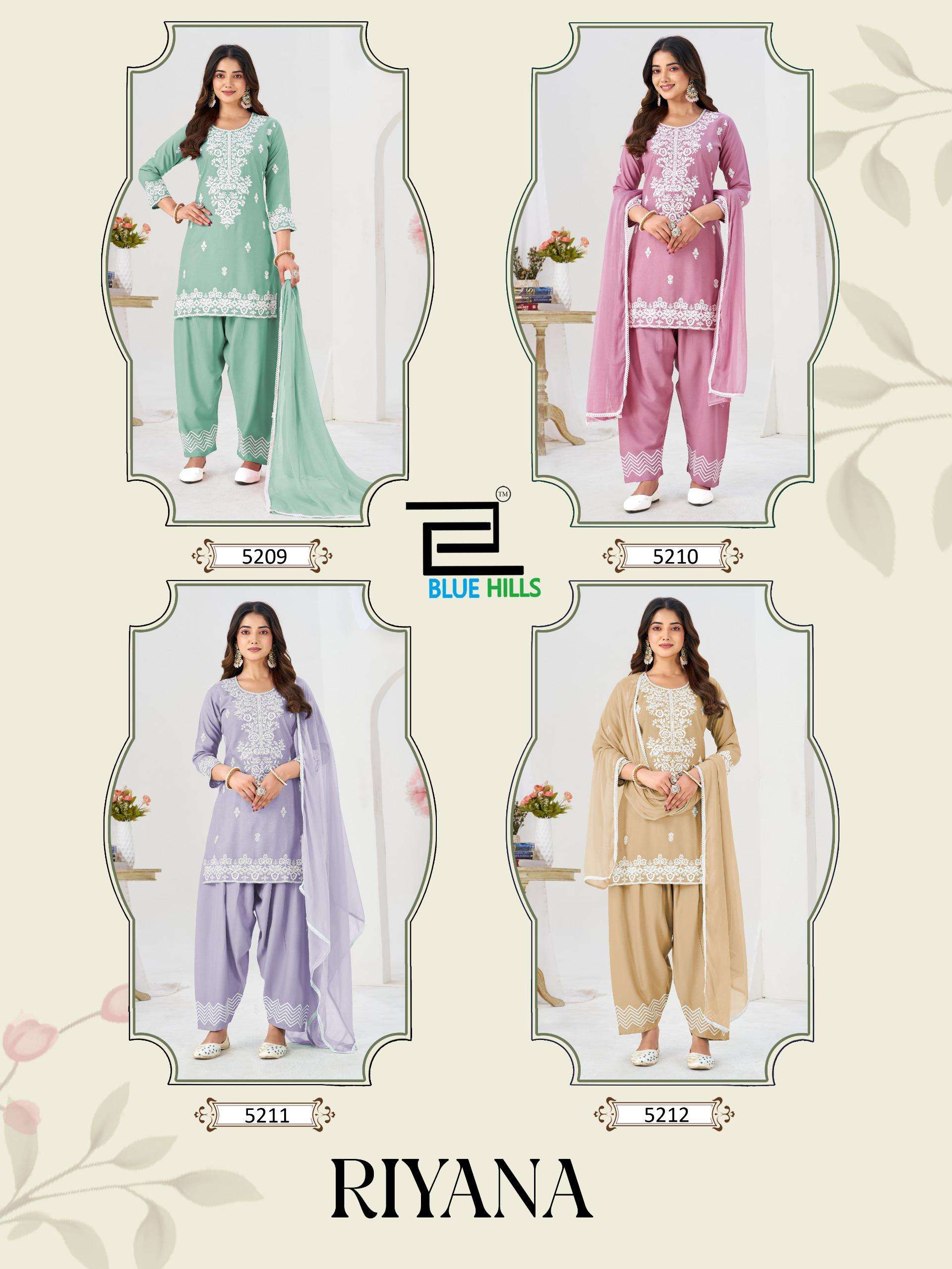BLUE HILLS RIYANA RAYON FANCY WORKS LADIES 3PCS SET COLLECTION 