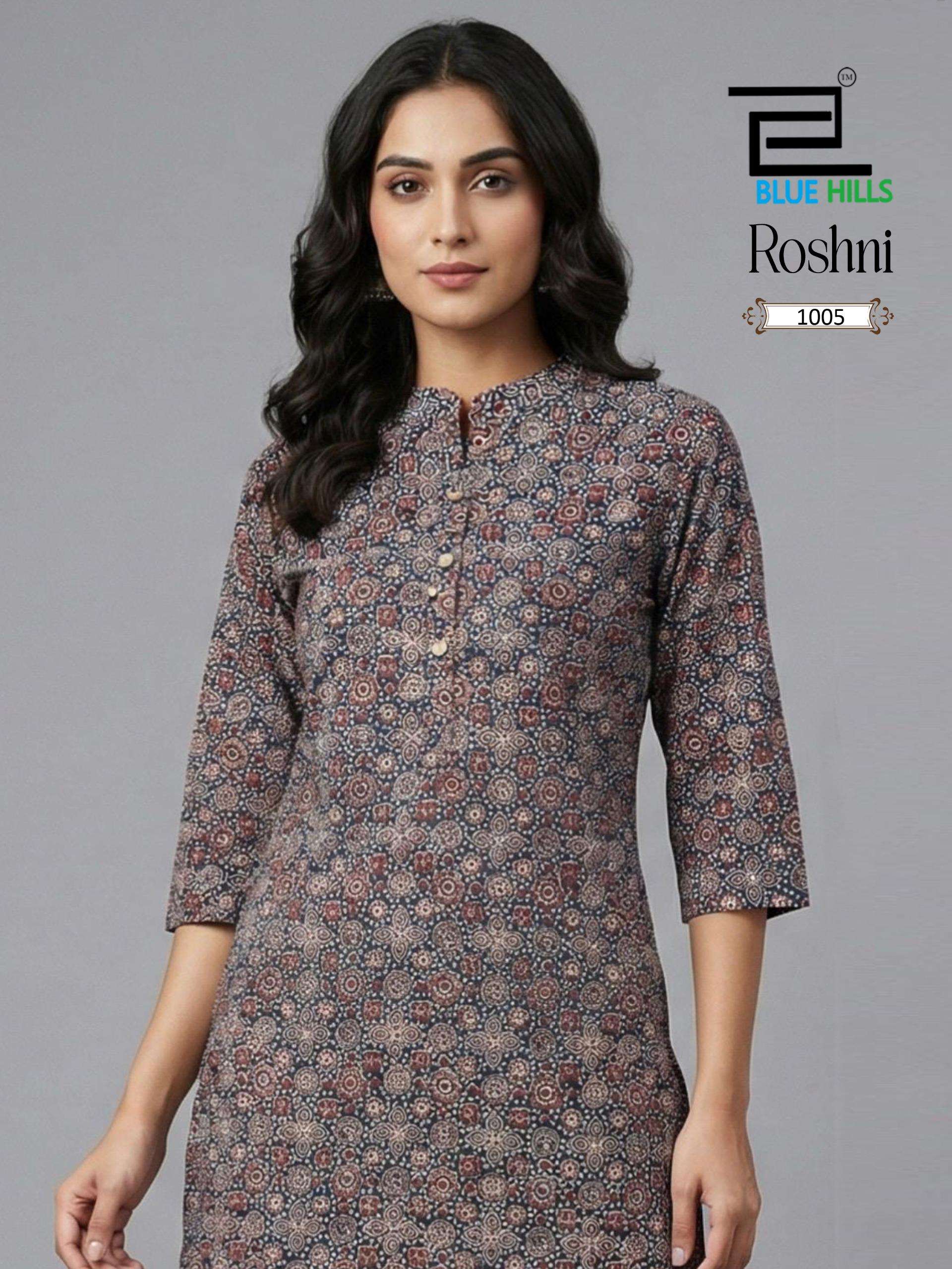BLUE HILLS ROSHNI COTTON PRINTED FANCY SUMMER WEAR LADIES TOP