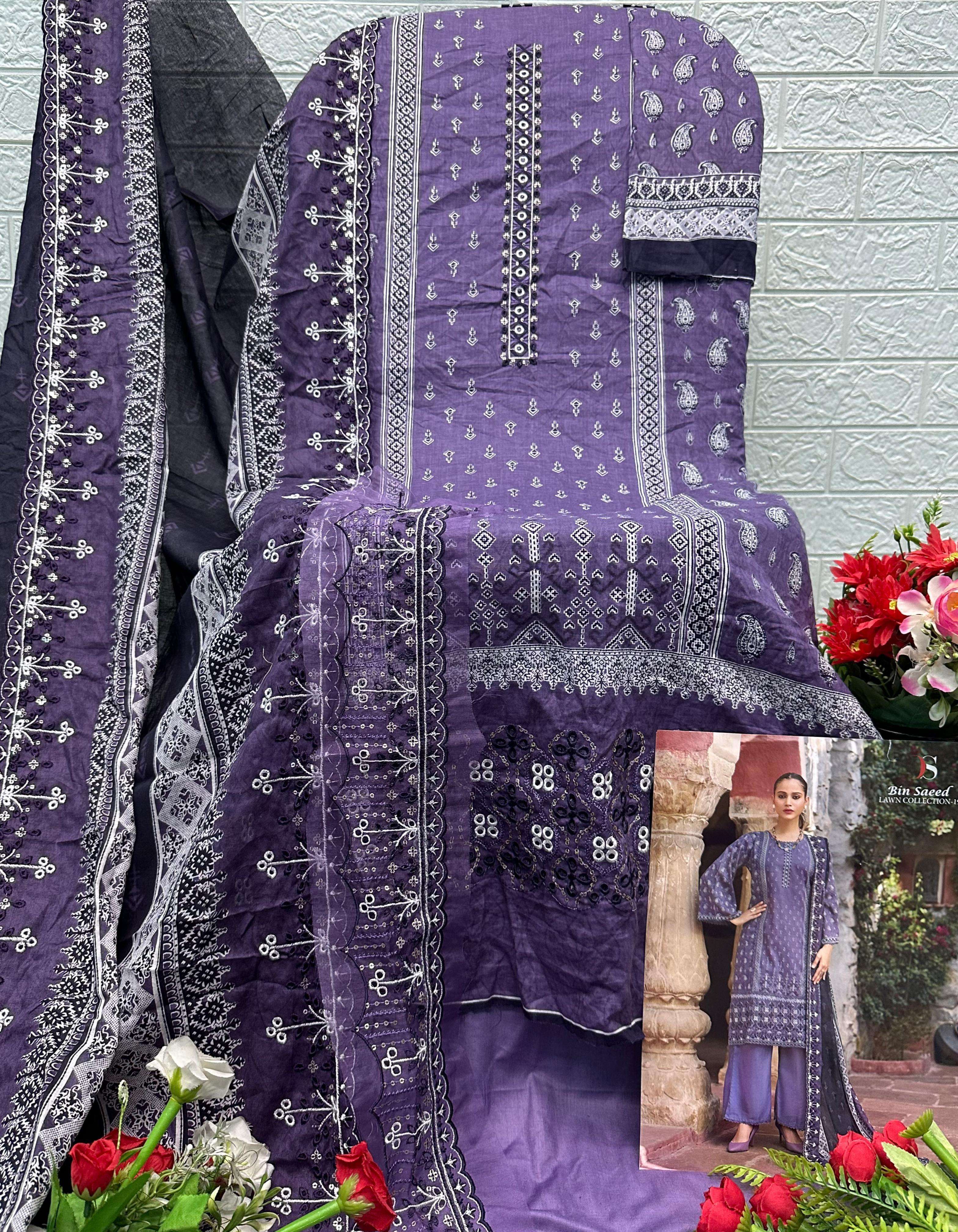 DEEPSY SUITS BIN SAEED LAWN COLLECTION VOL 19 COTTON EMBROIDERY WORKS SUIT