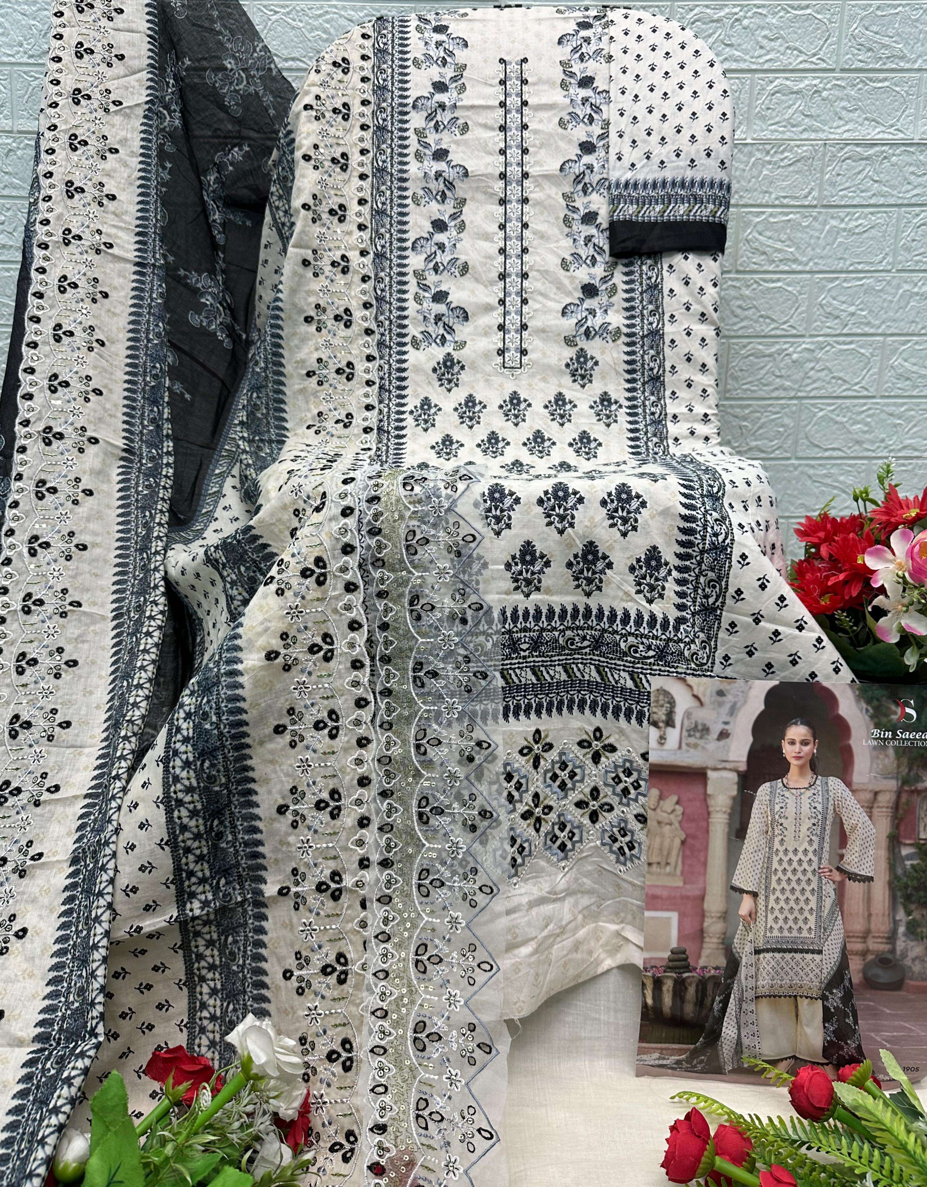 DEEPSY SUITS BIN SAEED LAWN COLLECTION VOL 19 COTTON EMBROIDERY WORKS SUIT