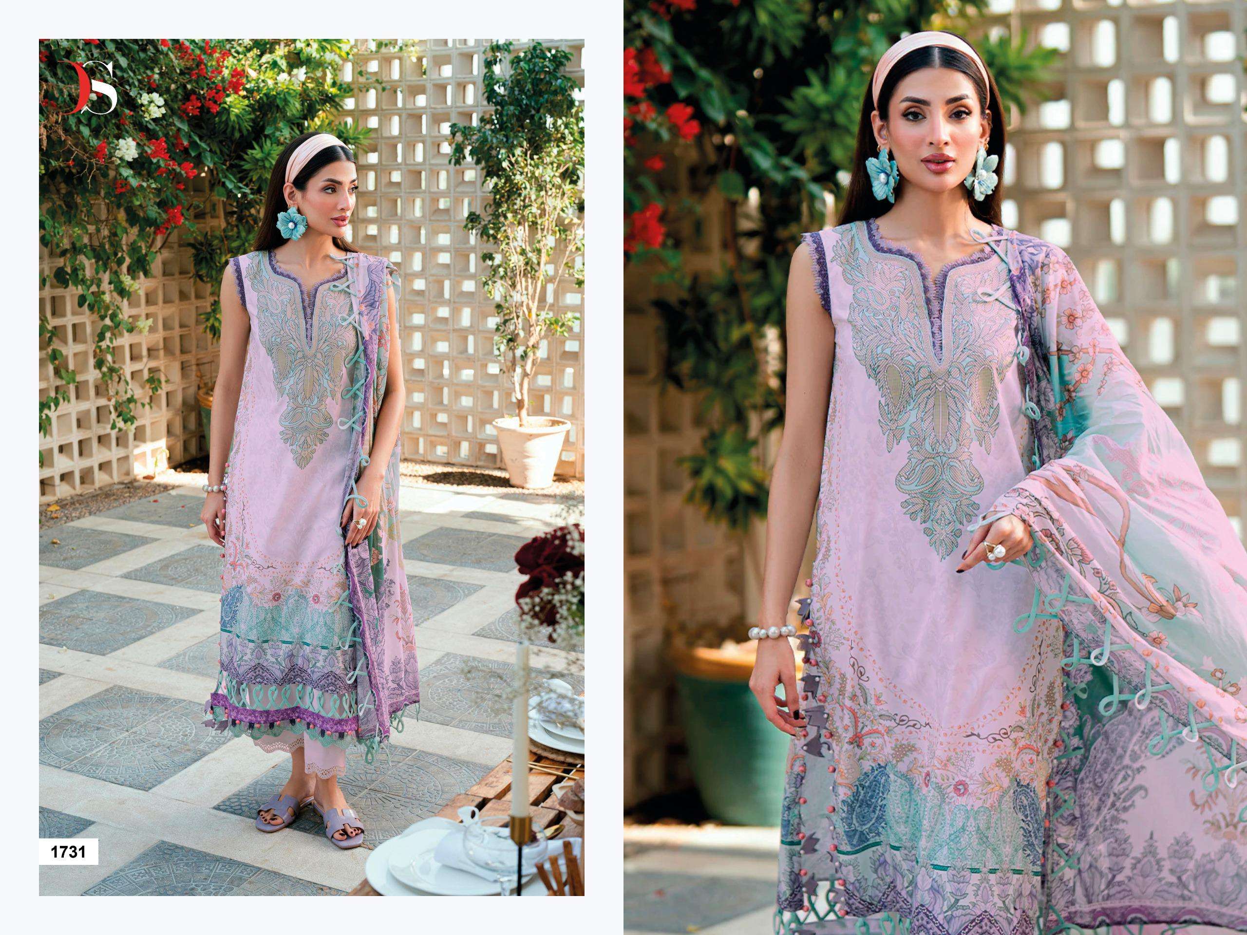DEEPSY SUITS JADE URBAN LAWN 25 VOL 7 COTTON EMBROIDERY WORK SALWAR KAMEEZ 