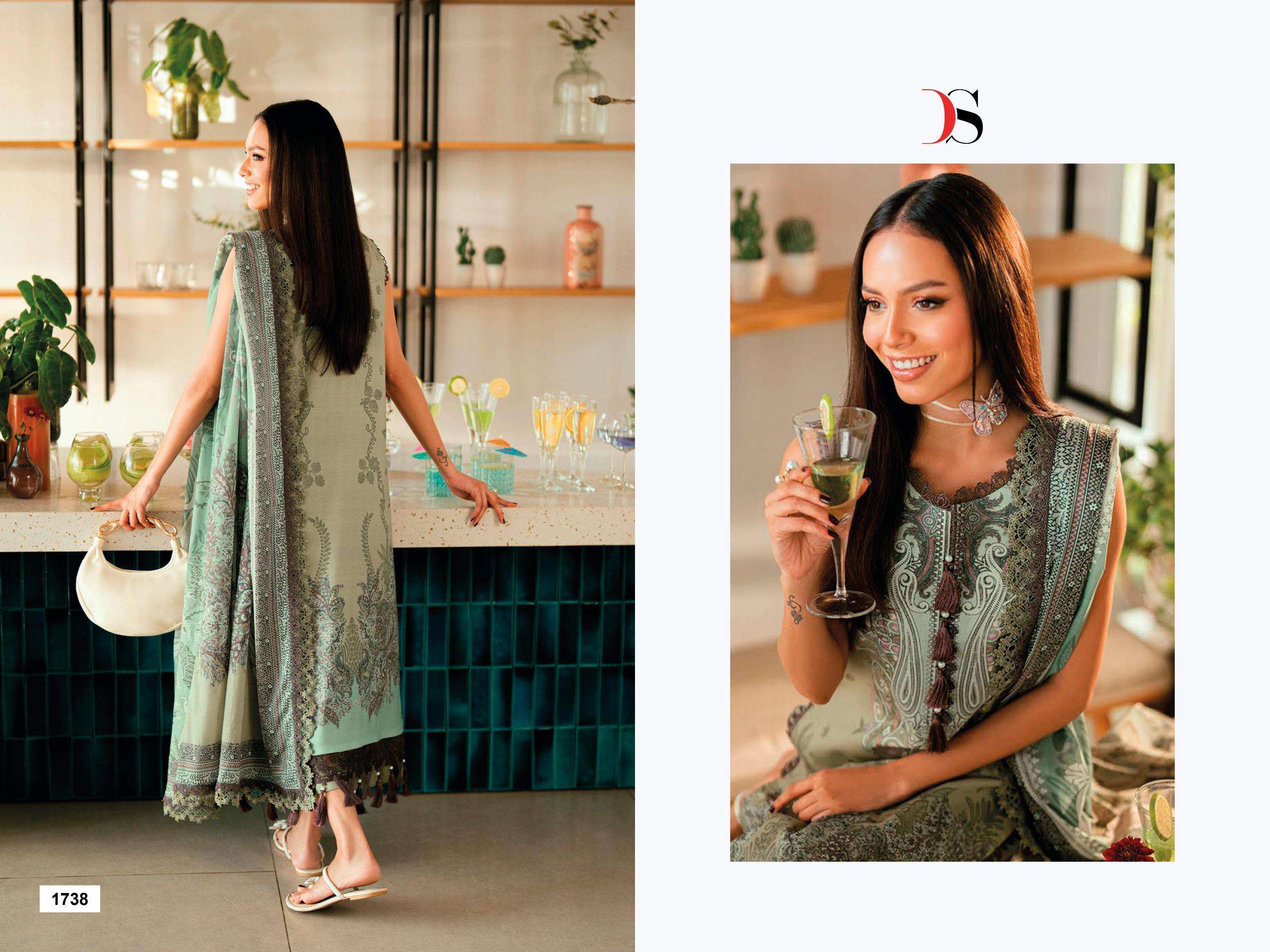 DEEPSY SUITS JADE URBAN LAWN 25 VOL 7 COTTON EMBROIDERY WORK SALWAR KAMEEZ 
