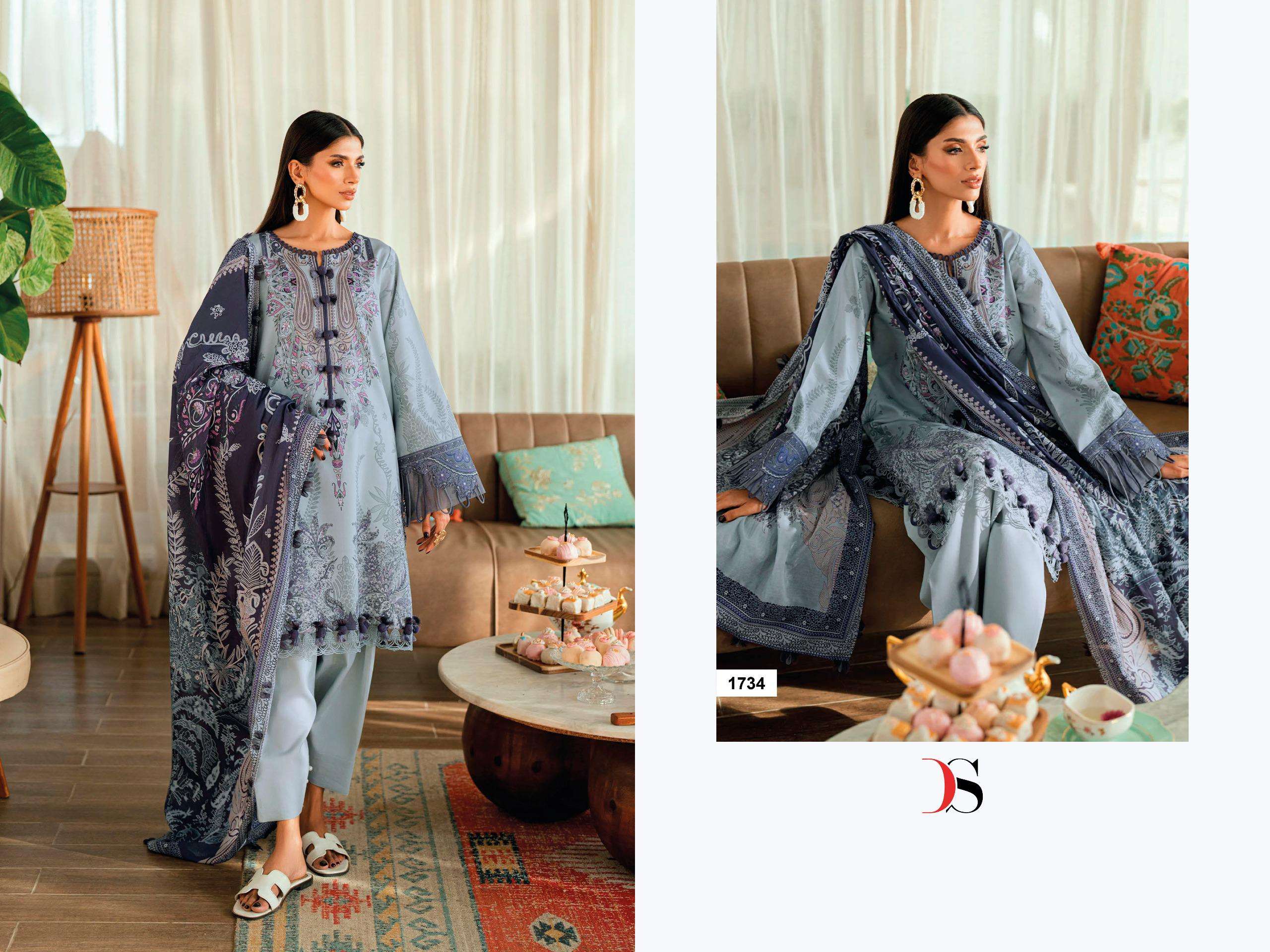 DEEPSY SUITS JADE URBAN LAWN 25 VOL 7 COTTON EMBROIDERY WORK SALWAR KAMEEZ 