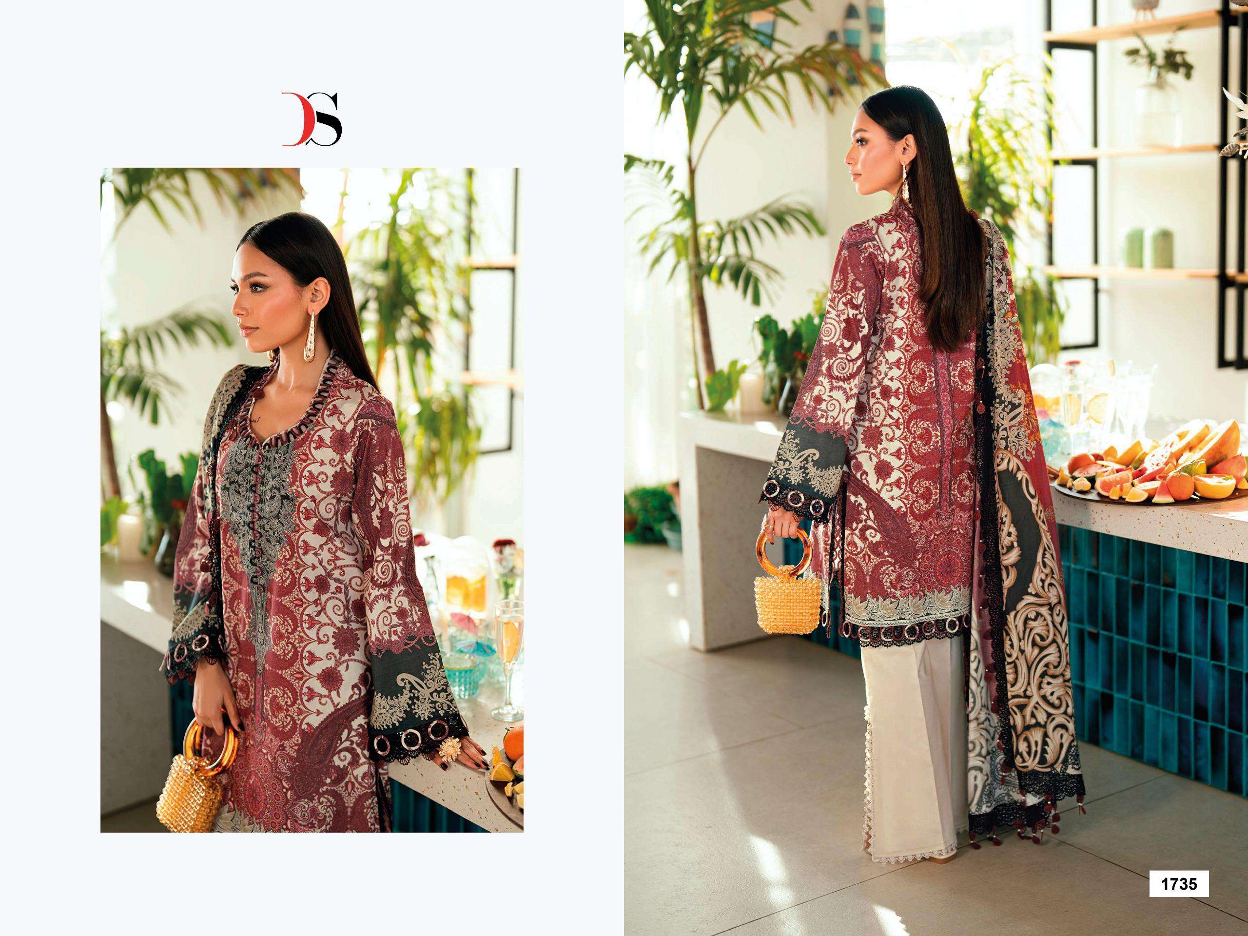 DEEPSY SUITS JADE URBAN LAWN 25 VOL 7 COTTON EMBROIDERY WORK SALWAR KAMEEZ 