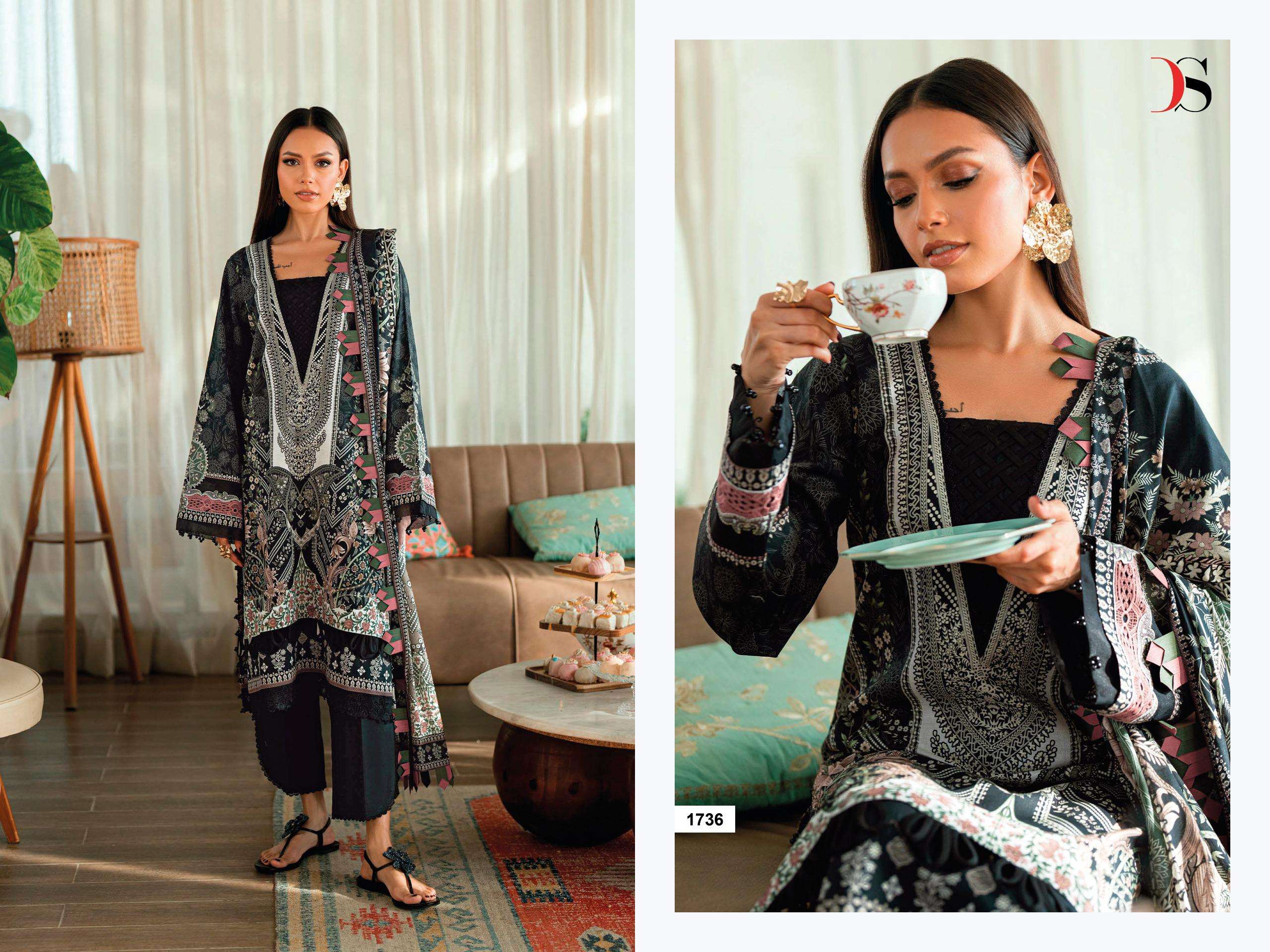 DEEPSY SUITS JADE URBAN LAWN 25 VOL 7 COTTON EMBROIDERY WORK SALWAR KAMEEZ 