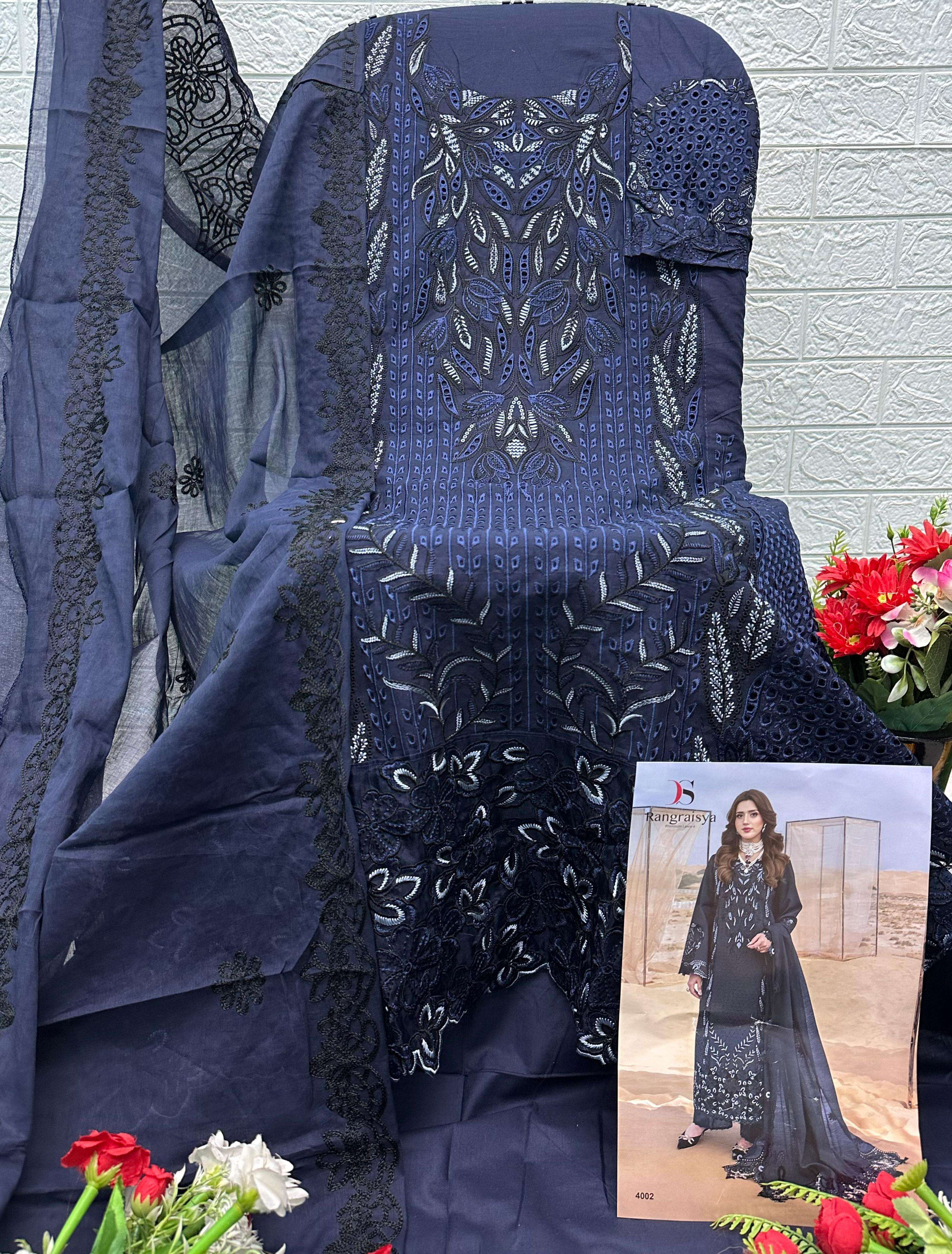 DEEPSY SUITS RANGRASIYA PREMIUM LAWN VOL 4 COTTON EMBROIDERY DESIGNER PAKISTANI SUIT