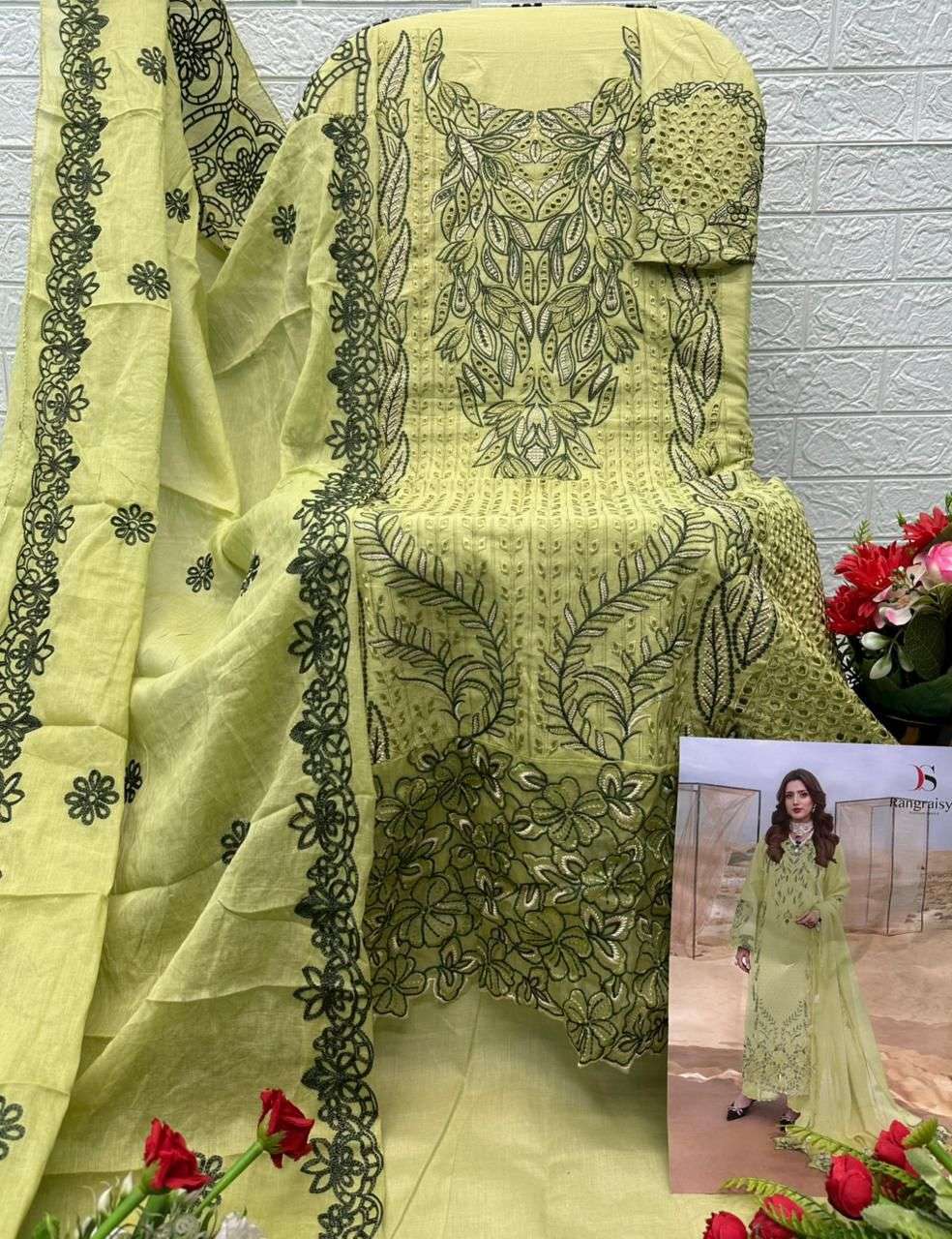 DEEPSY SUITS RANGRASIYA PREMIUM LAWN VOL 4 COTTON EMBROIDERY DESIGNER PAKISTANI SUIT
