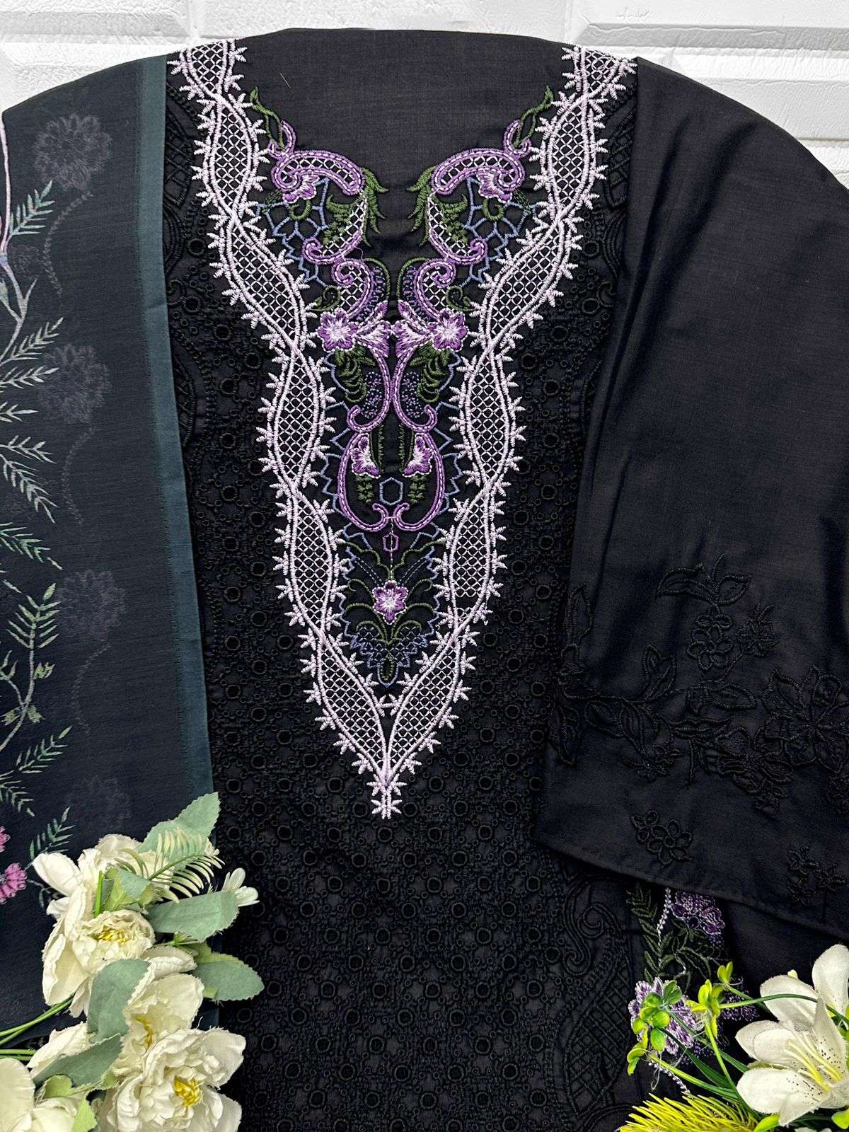 FLORENT D NO 1070 COTTON HEAVY EMBROIDERY DESIGNER WORK PAKISTANI SUIT