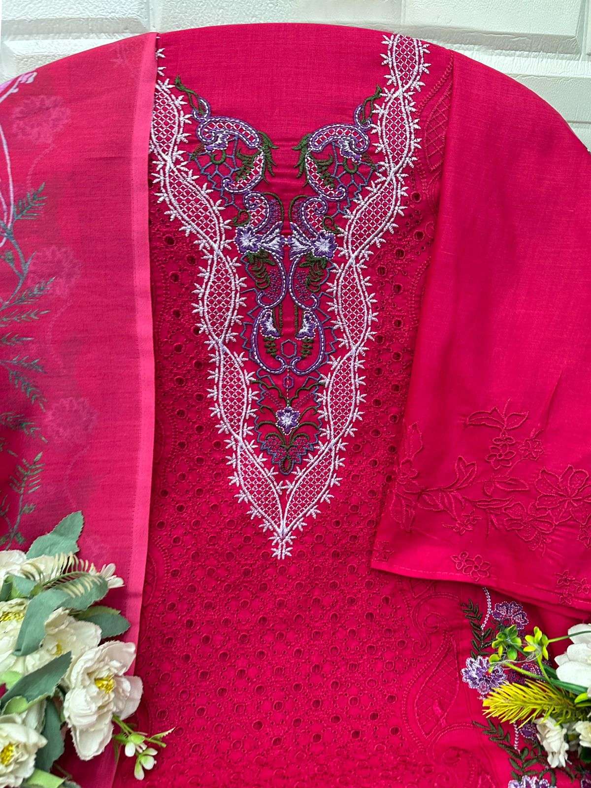 FLORENT D NO 1070 COTTON HEAVY EMBROIDERY DESIGNER WORK PAKISTANI SUIT